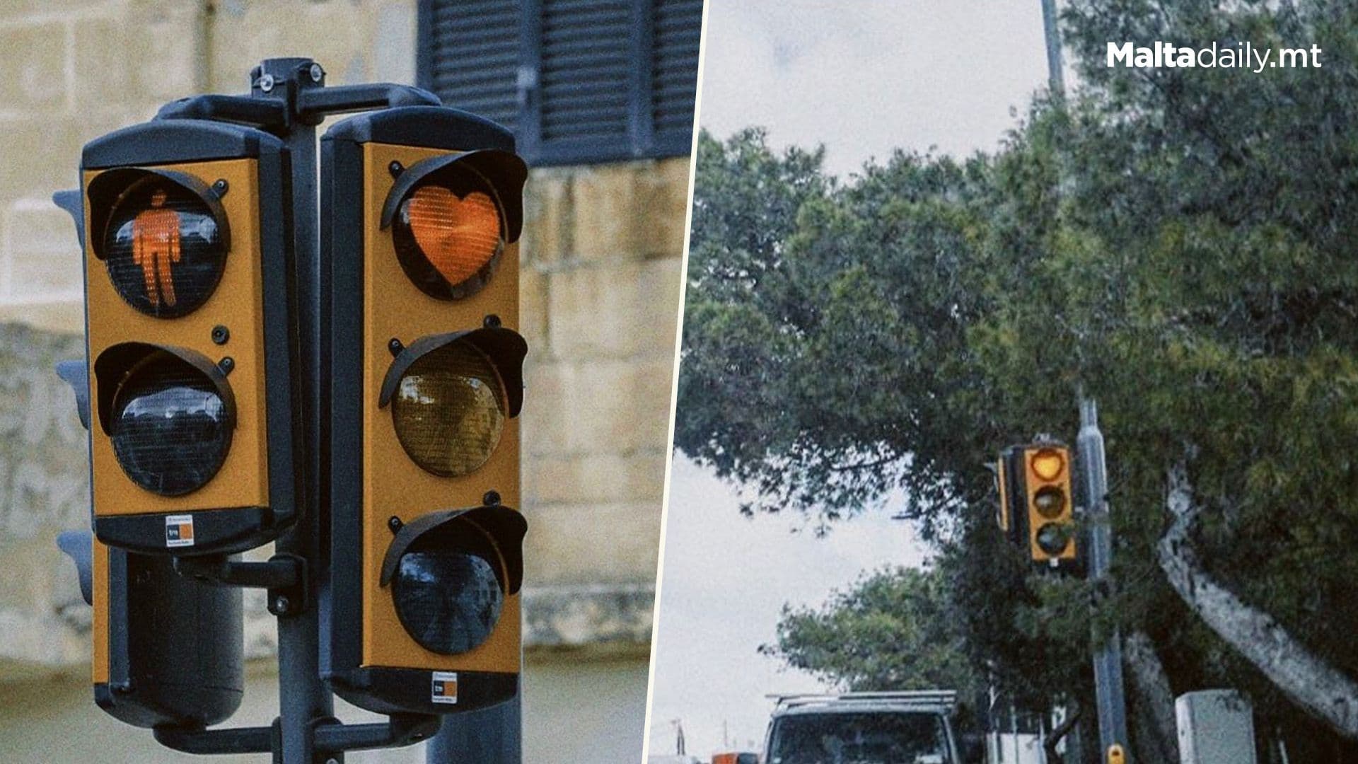 Traffic Lights With Heart Shapes For Valentine’s Around Malta