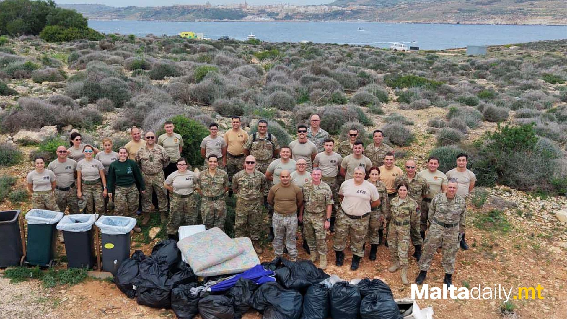 Armed Forces Of Malta Organise Clean-Up On Comino