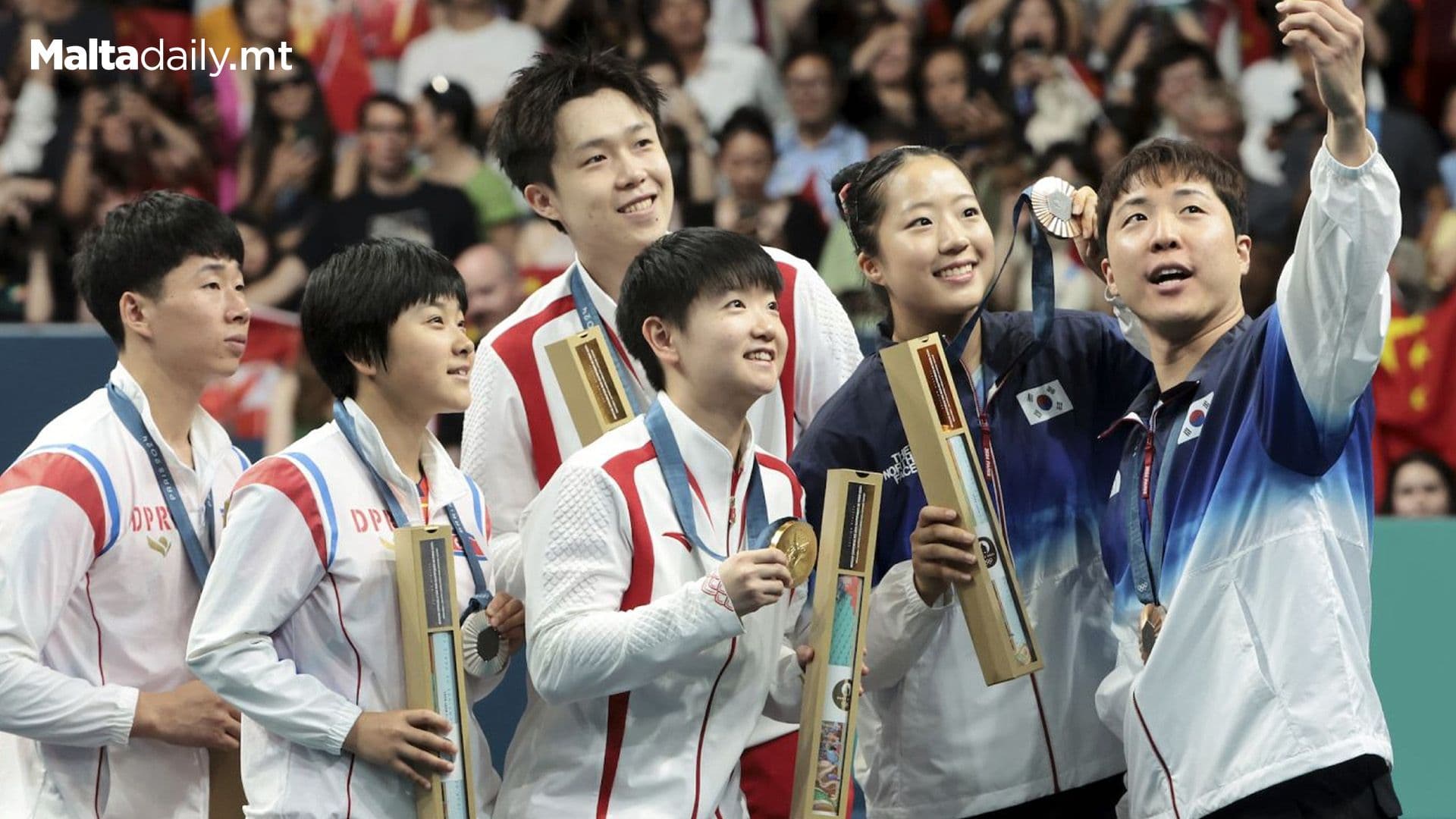 North & South Korean Olympians Take Selfie Together