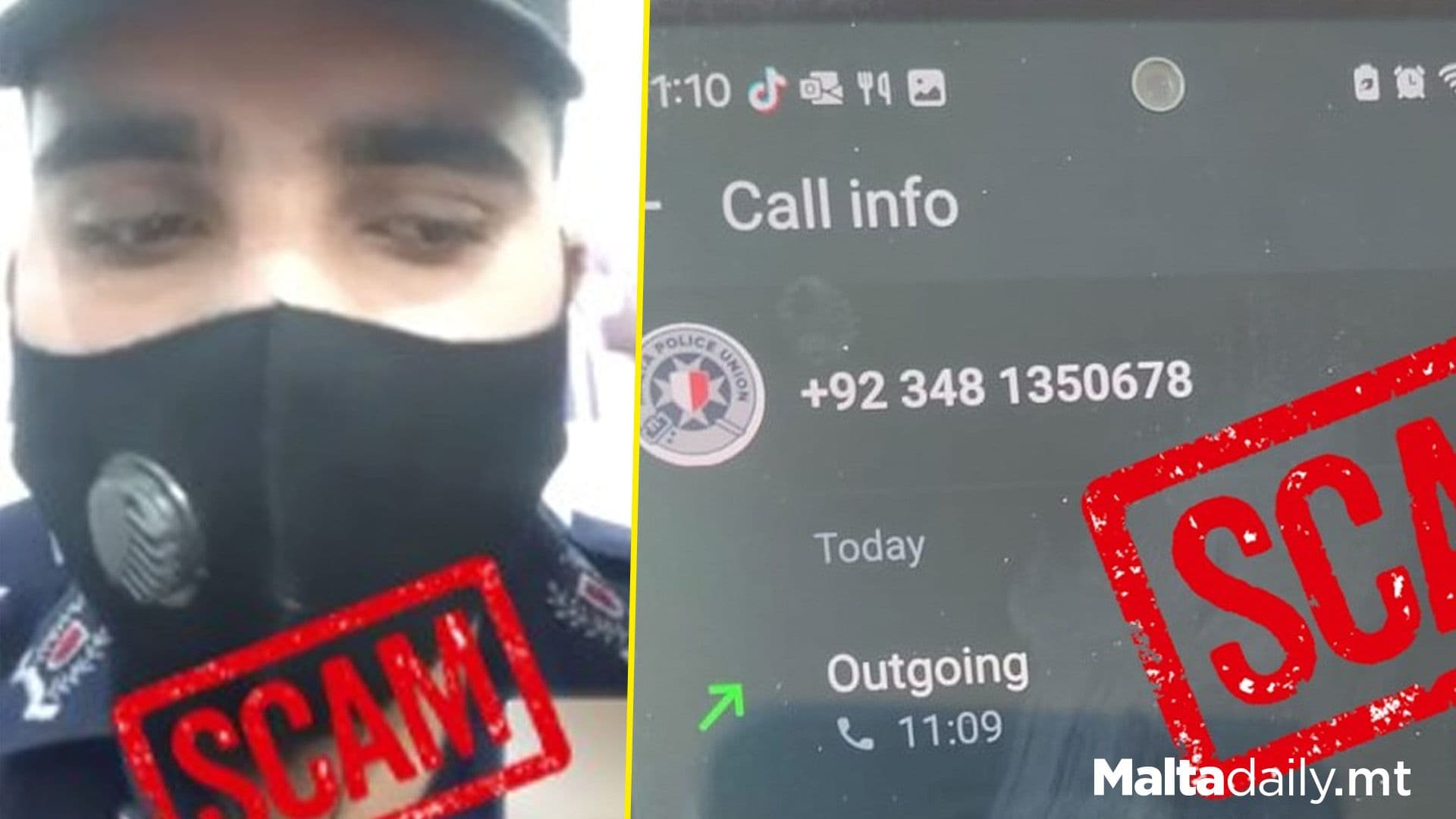 Masked Man Making Police WhatsApp Scam Calls