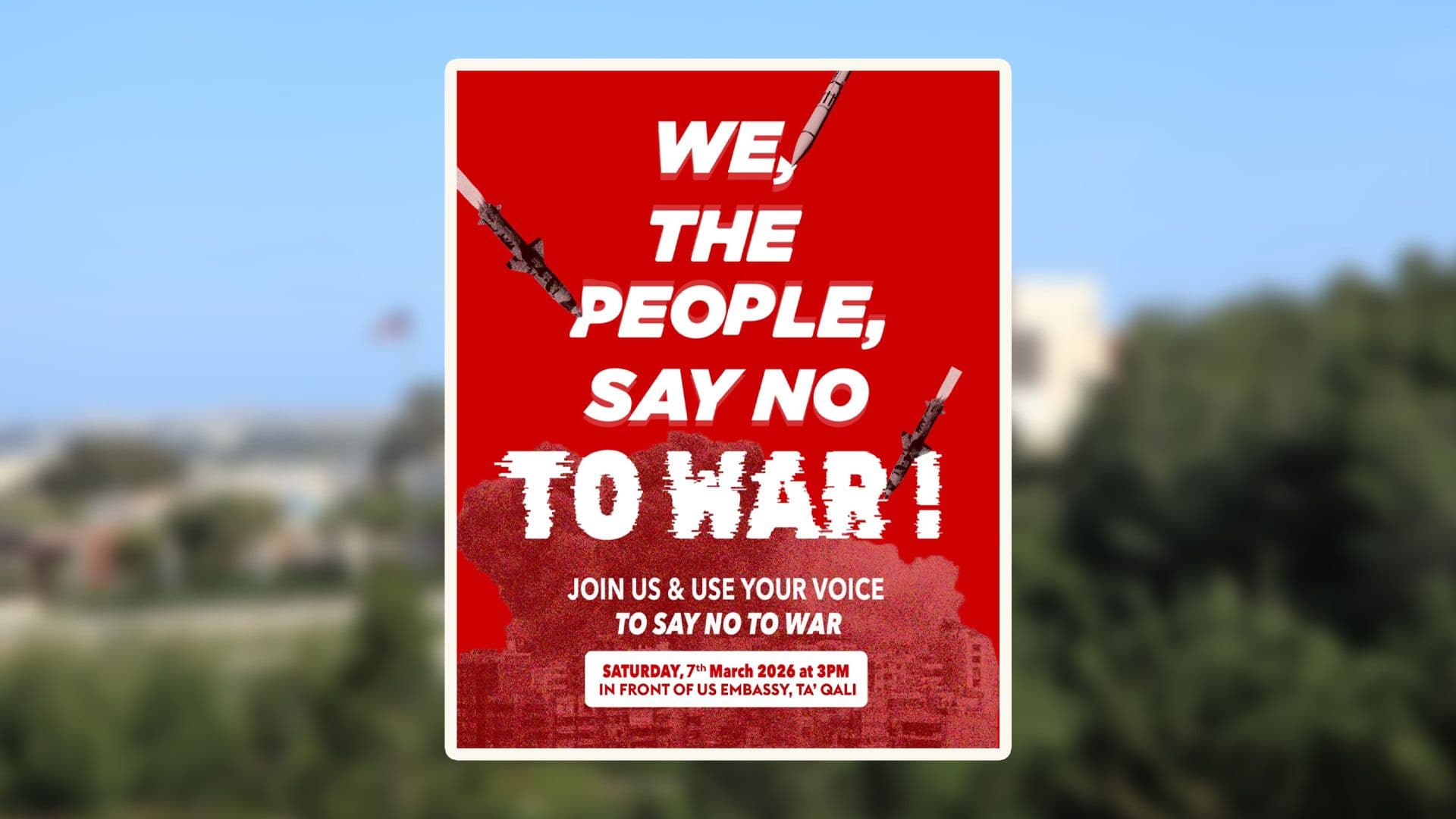 Protest In Front Of US Embassy Called Against US-Iran Conflict