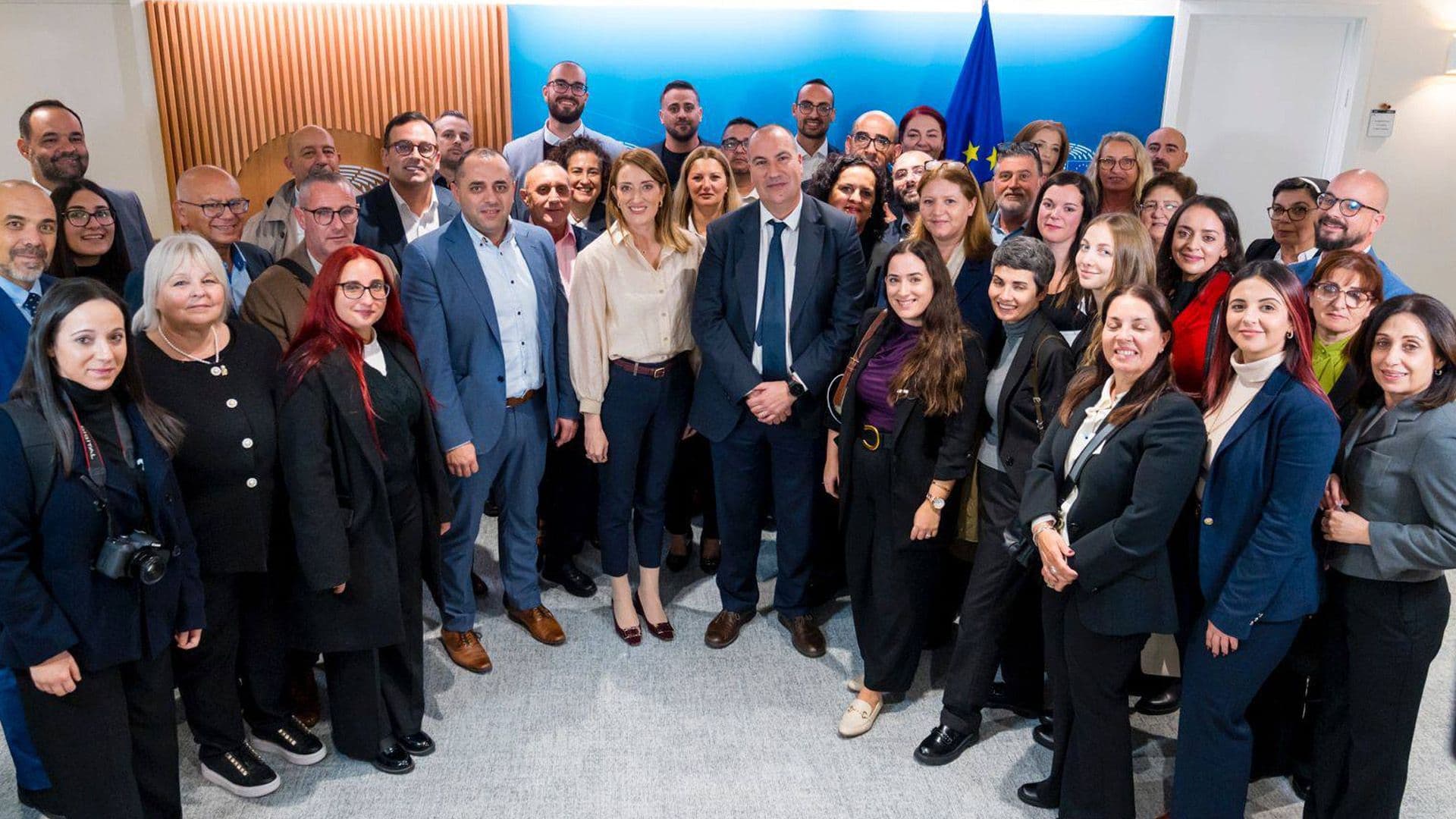 Roberta Metsola Welcomes Caritas Malta To European Parliament