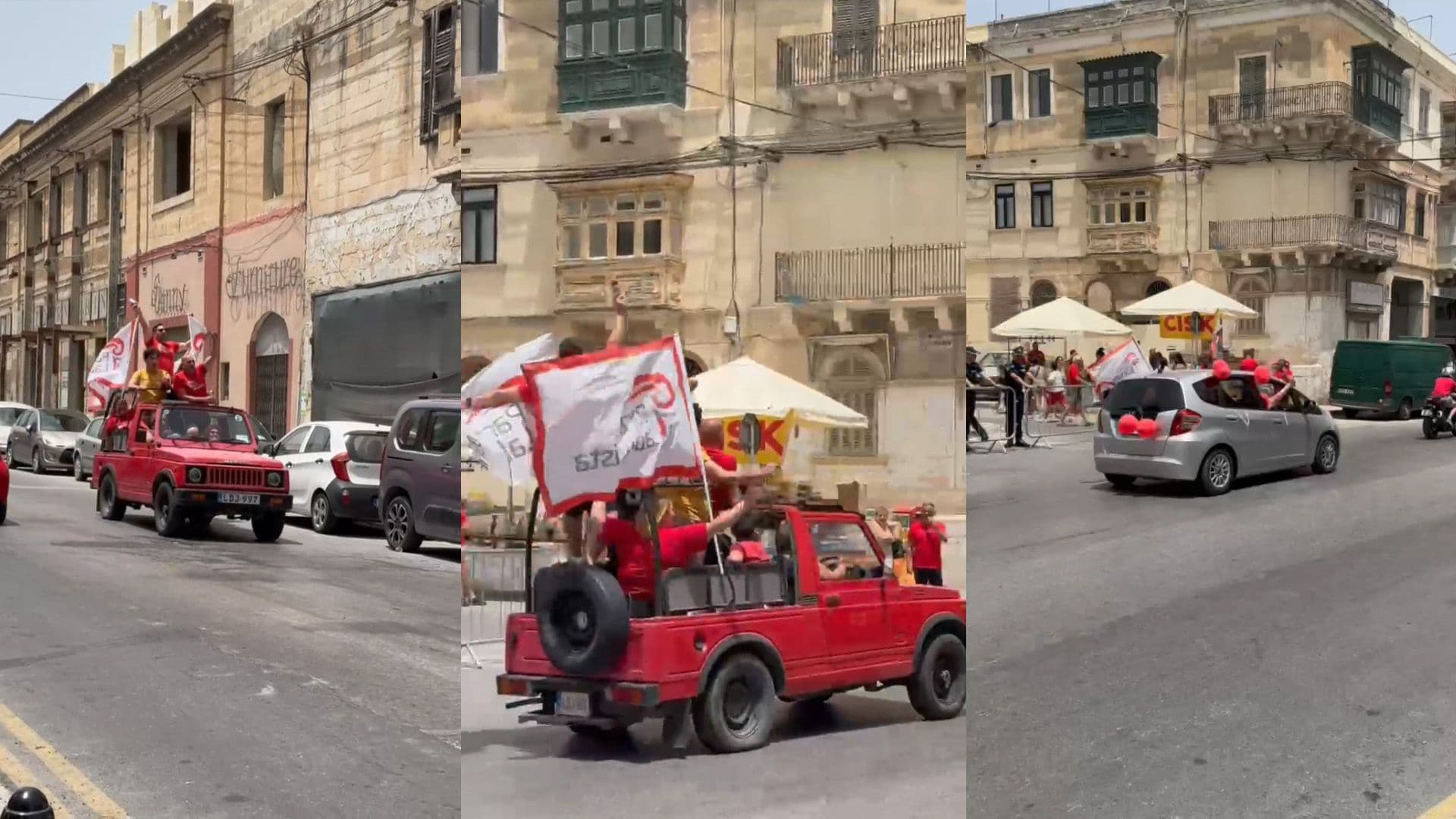 Cars in Labour Decor Hit The Streets of Hamrun
