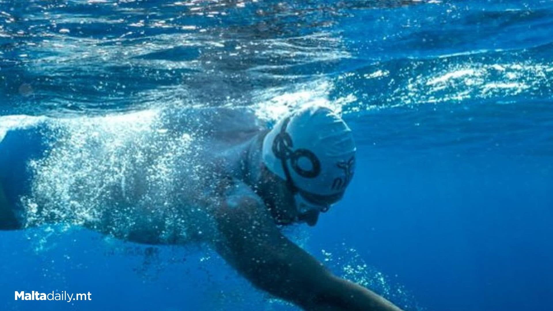 WATCH: Neil Agius Still Going Strong In 2nd Of 7 Swims