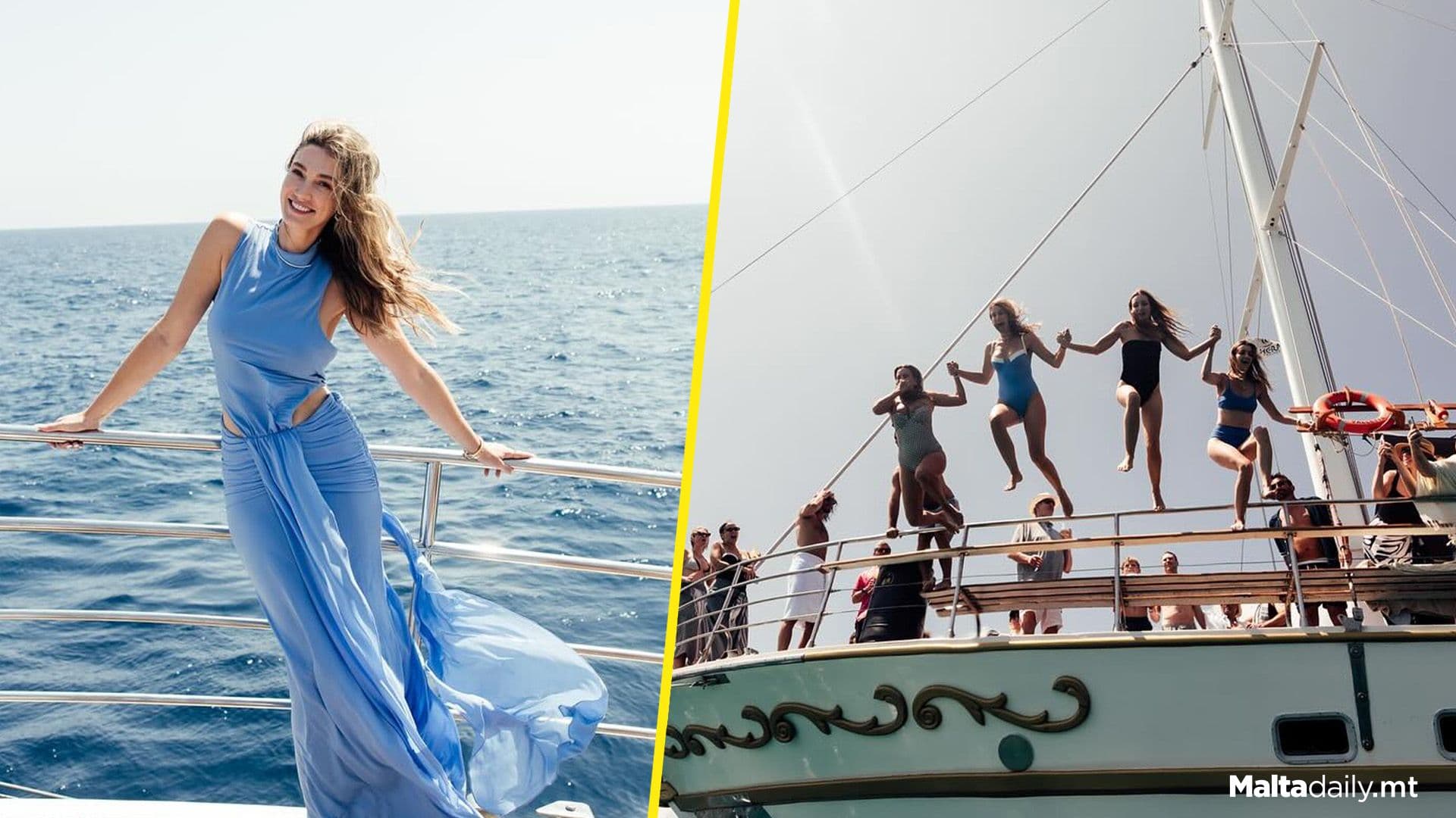 Australian Singer Delta Goodrem Shares Malta Boat Day Photos