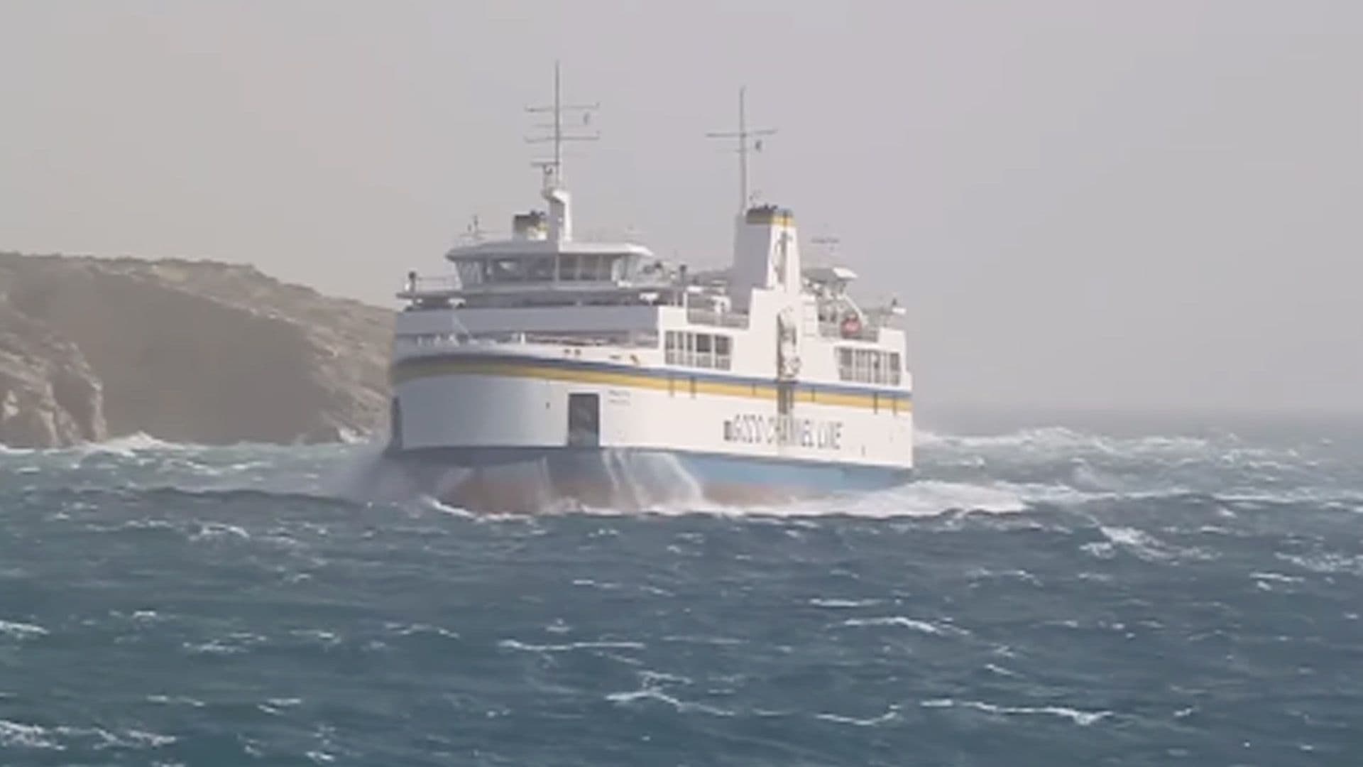 Gozo Ferry Battles Strong Waves Due To Bad Weather