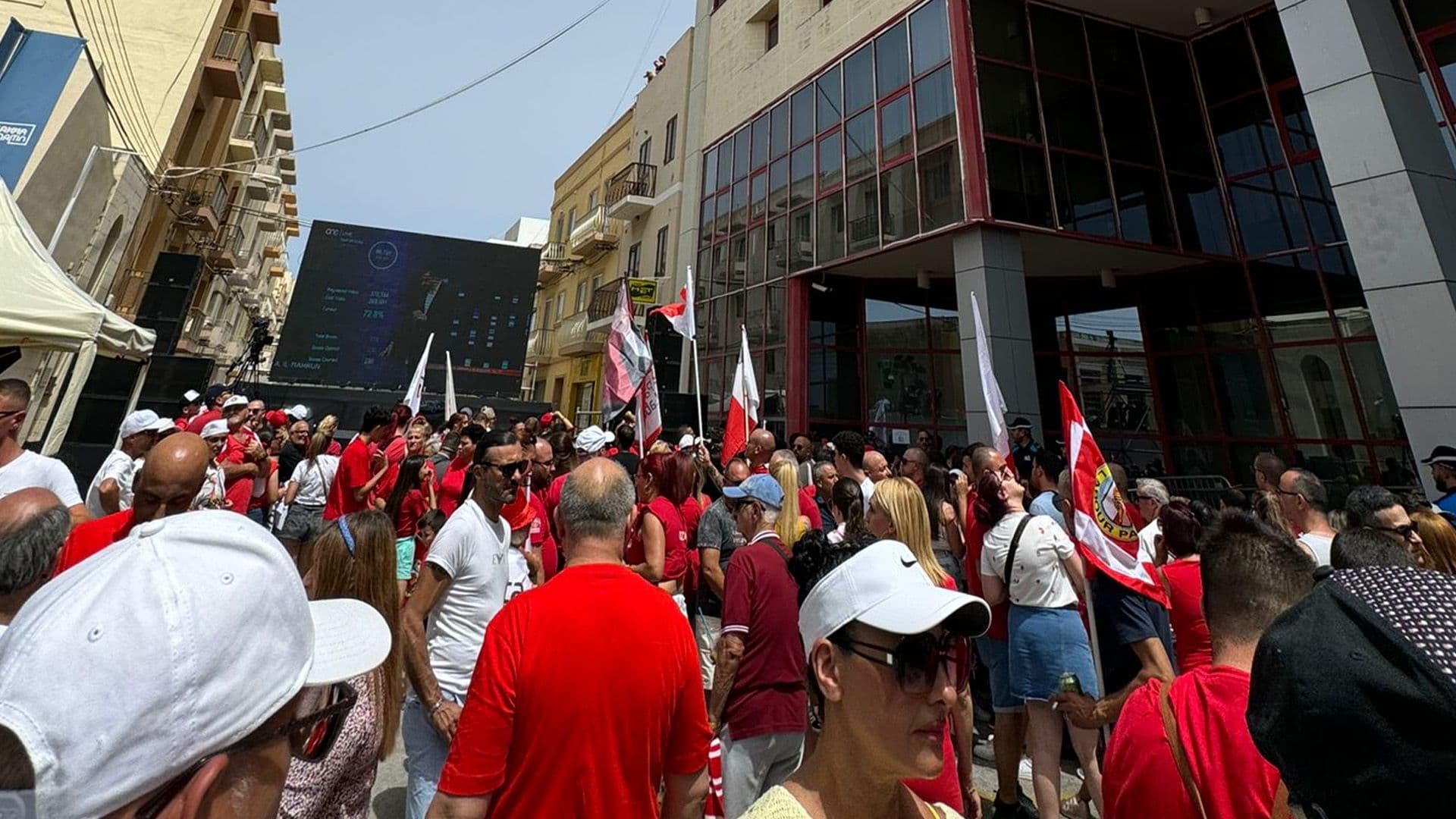 Labour Party Supporters Gather at Labour HQ