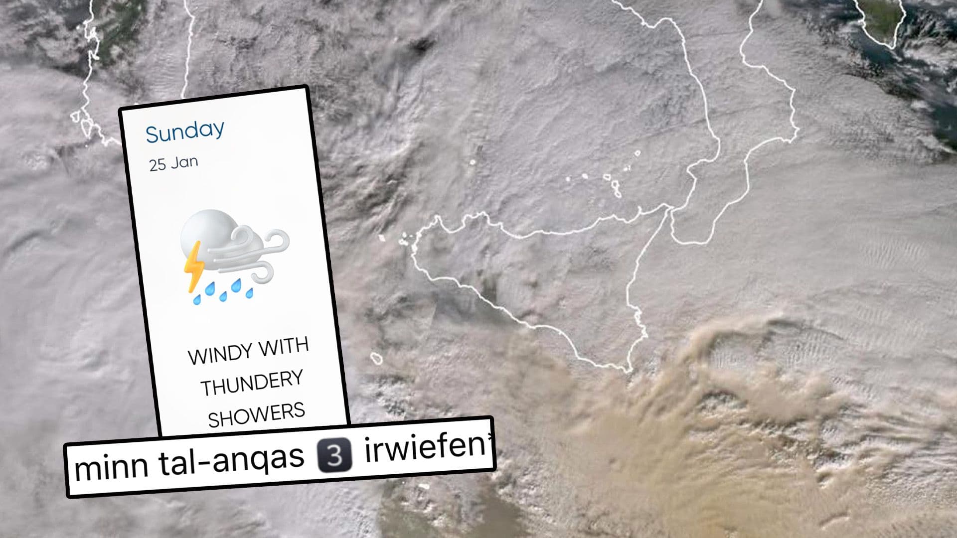 Desert Dust Winds & Potential Thunderstorm To Hit Malta Today