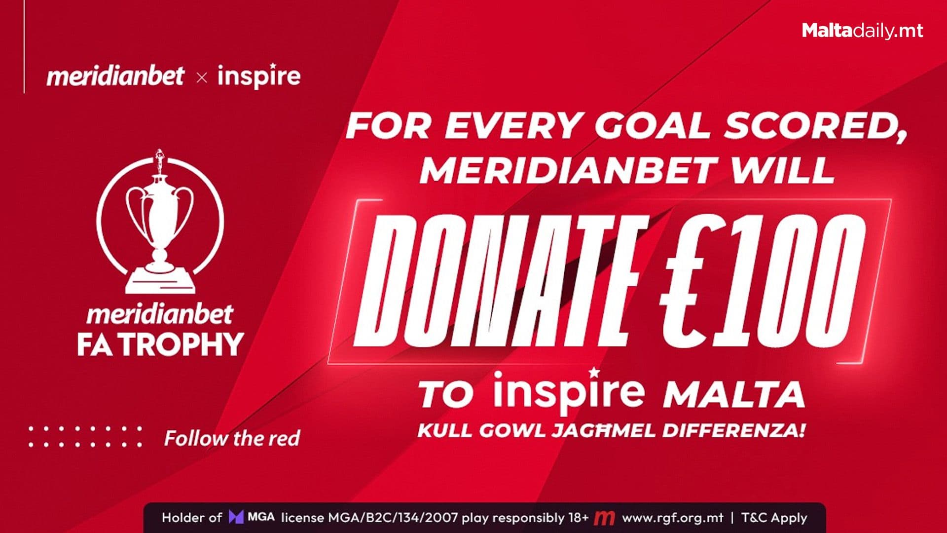 MeridianBet To Donate €100 Per Goal In Meridianbet FA Trophy To Inspire Malta