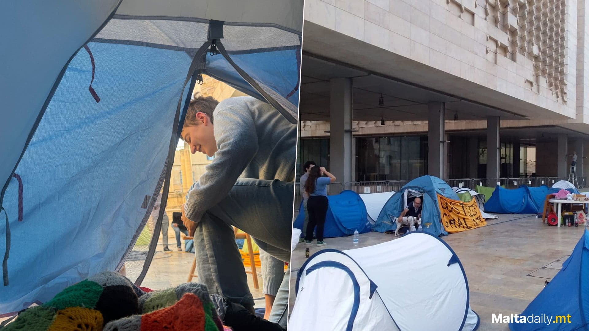Day 4 Of Kamp Ġustizzja Għal Artna Outside Parliament