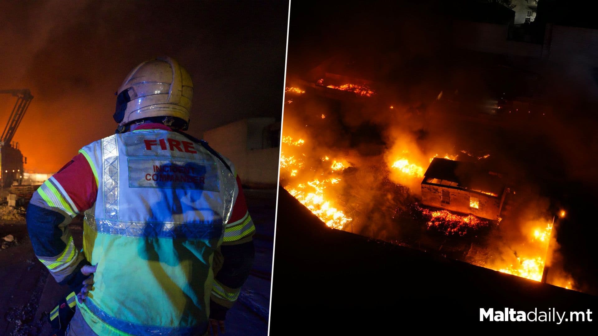 Major Fire Burning Down Ħal Far Factory Put Out