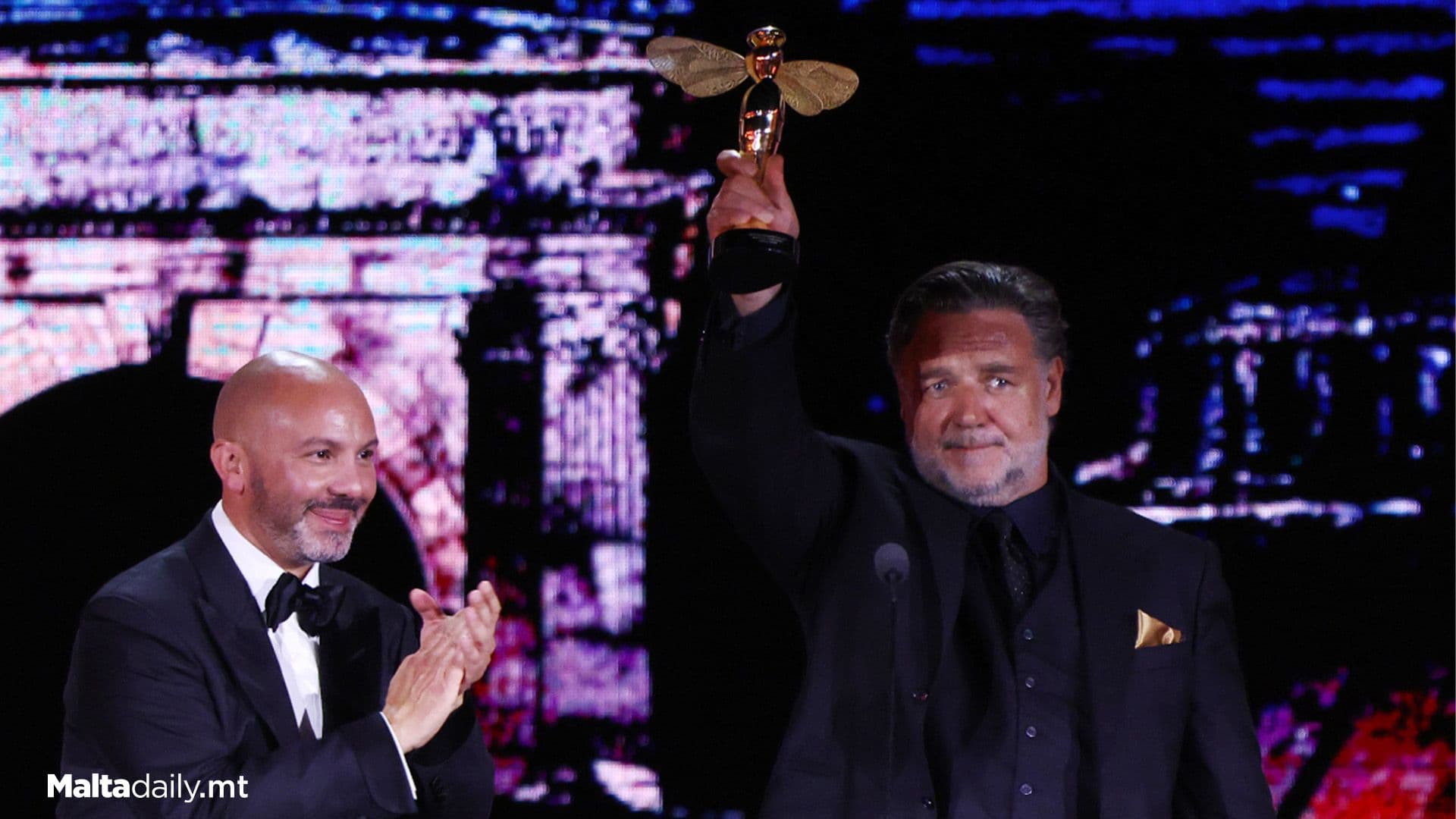 Russell Crowe Awarded Malta Film Legend Golden Bee Award