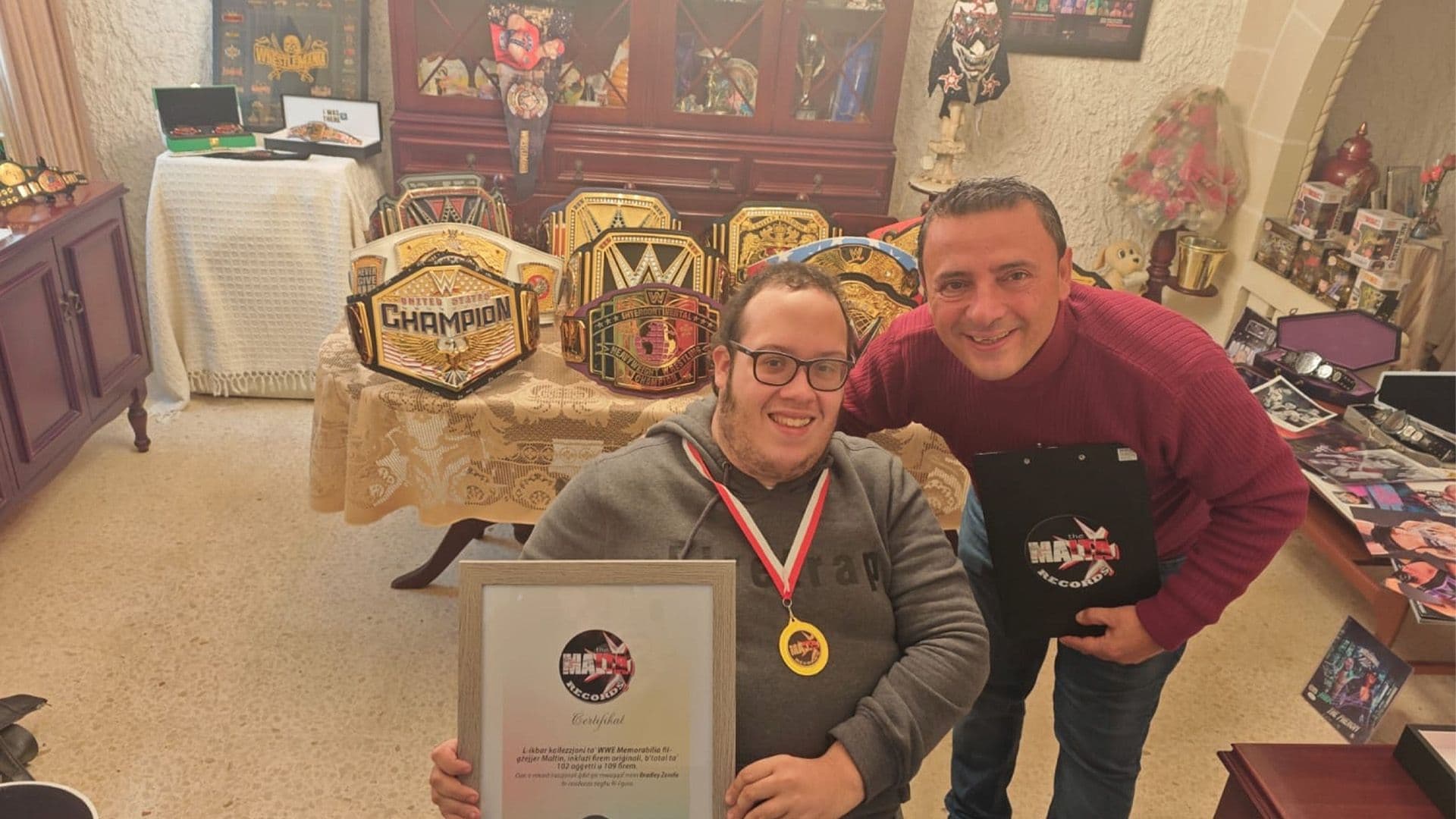 Local Awarded Record For Most WWE Memorabilia In Malta