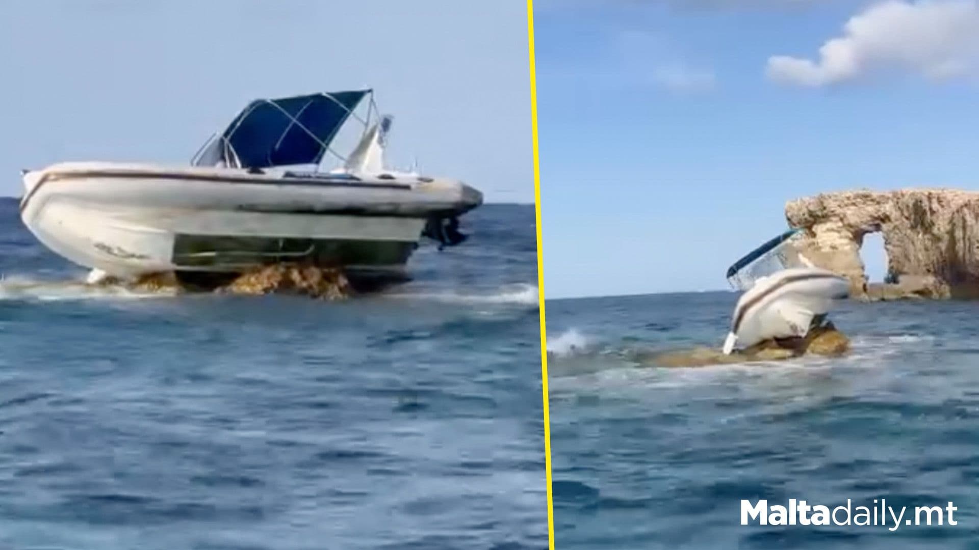 Boat Hits Rock Outside Santa Marija Bay, Comino