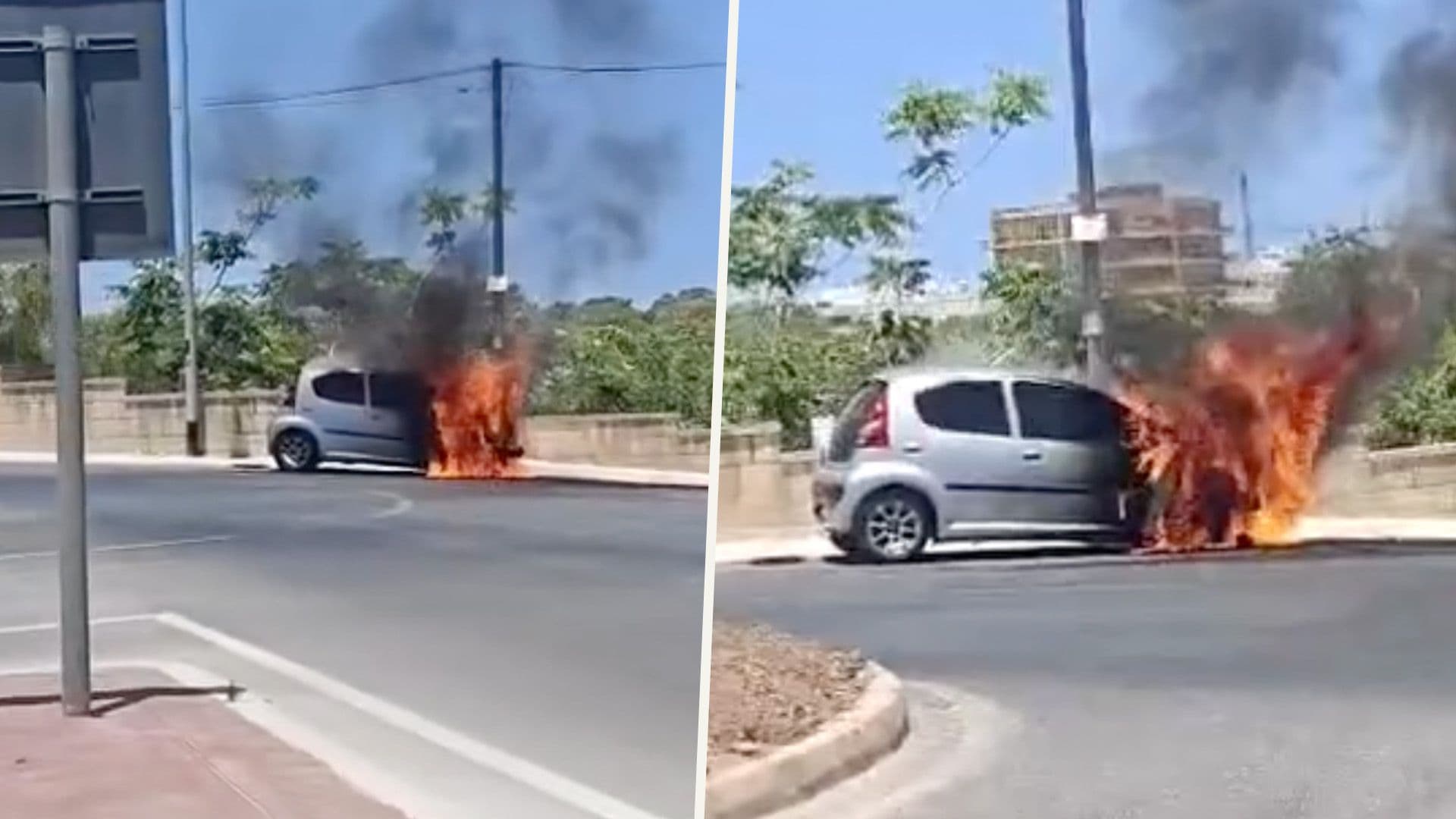Vehicle Bursts Into Flames In San Ġwann