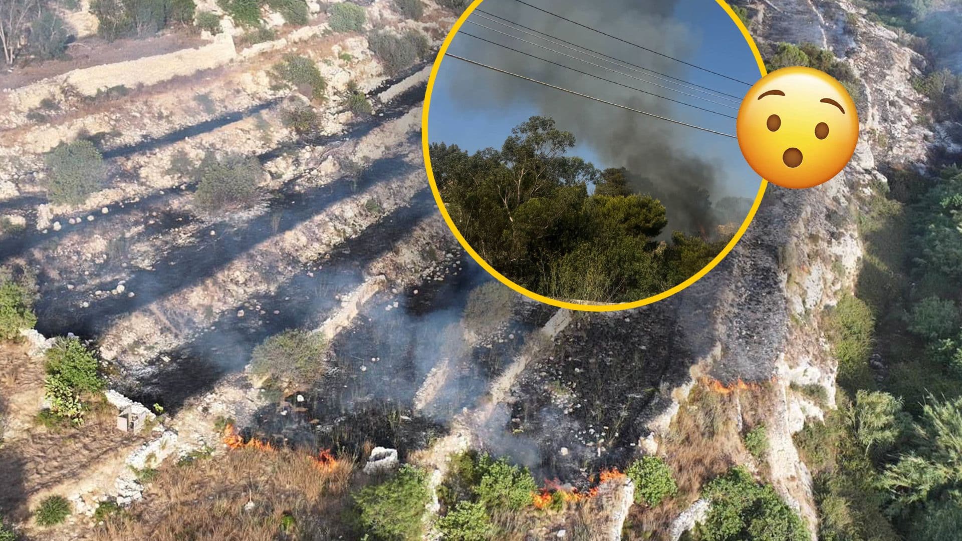 CPD Extinguishes Grass Fire in Wied Qirda, Qormi