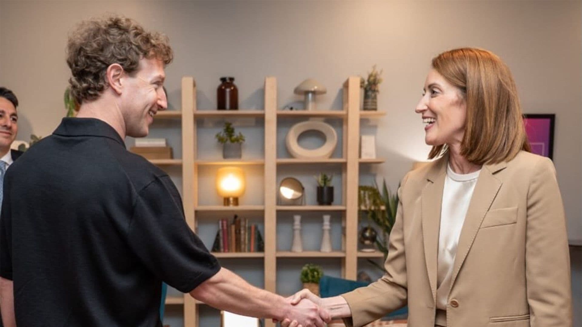 EP President Roberta Metsola Meets With META's Mark Zuckerberg