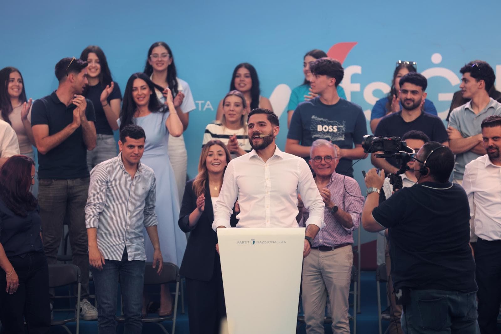 ALEX BORG ADDRESSES GOZITAN CROWD IN RABAT MASS MEETING