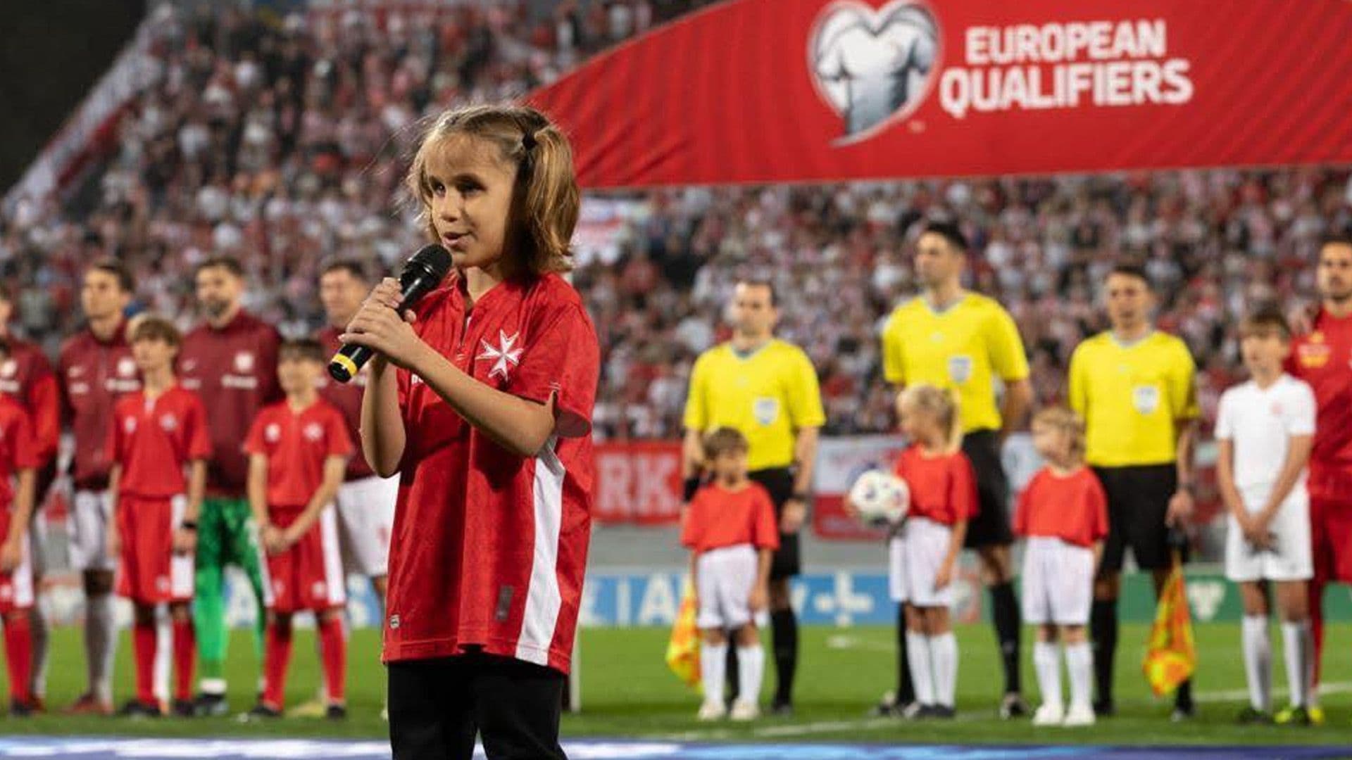 8 Year Old Blind Girl Signs Maltese Anthem Ahead Of Poland Match
