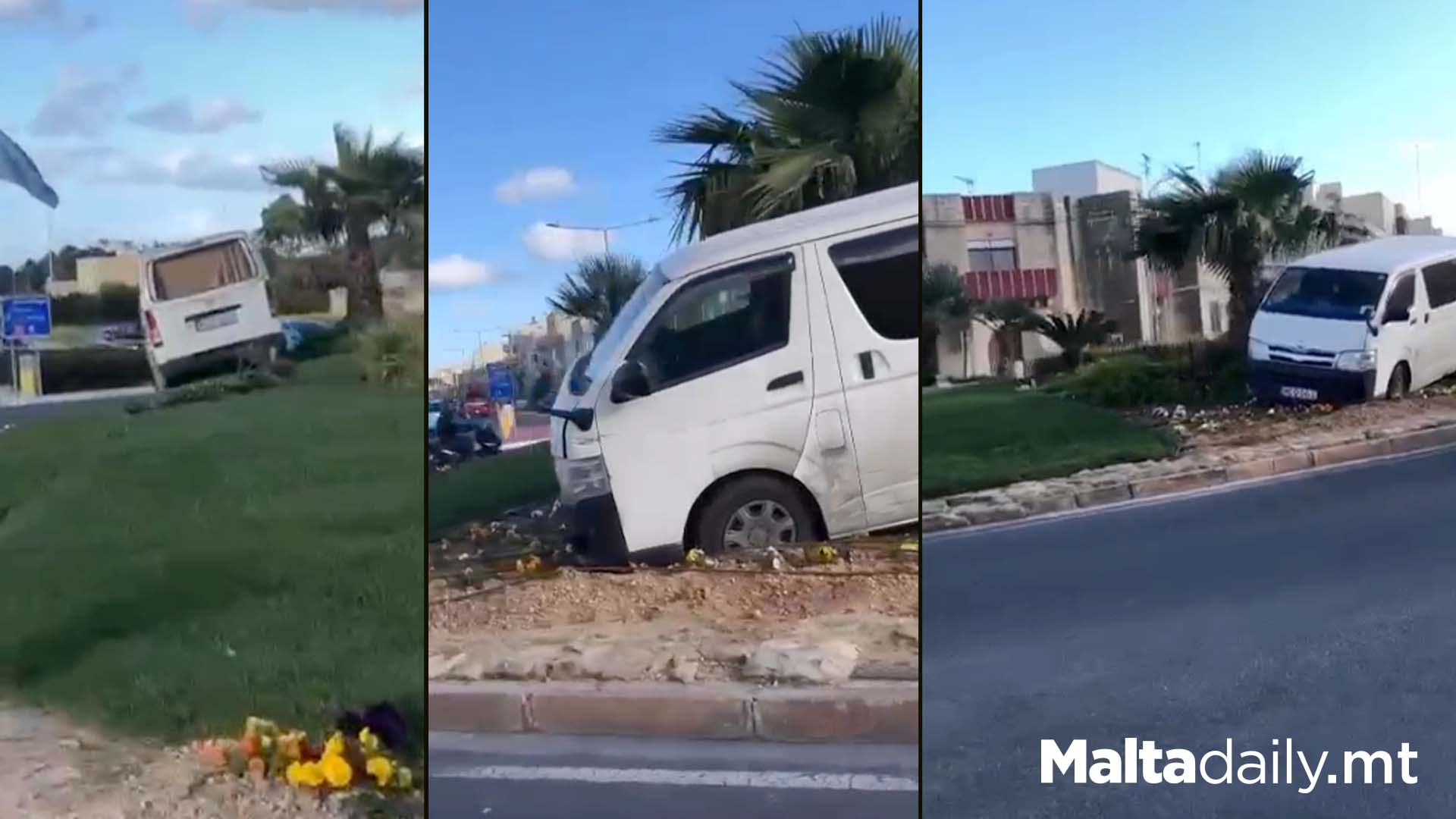 Van Drives Onto Żurrieq Round About