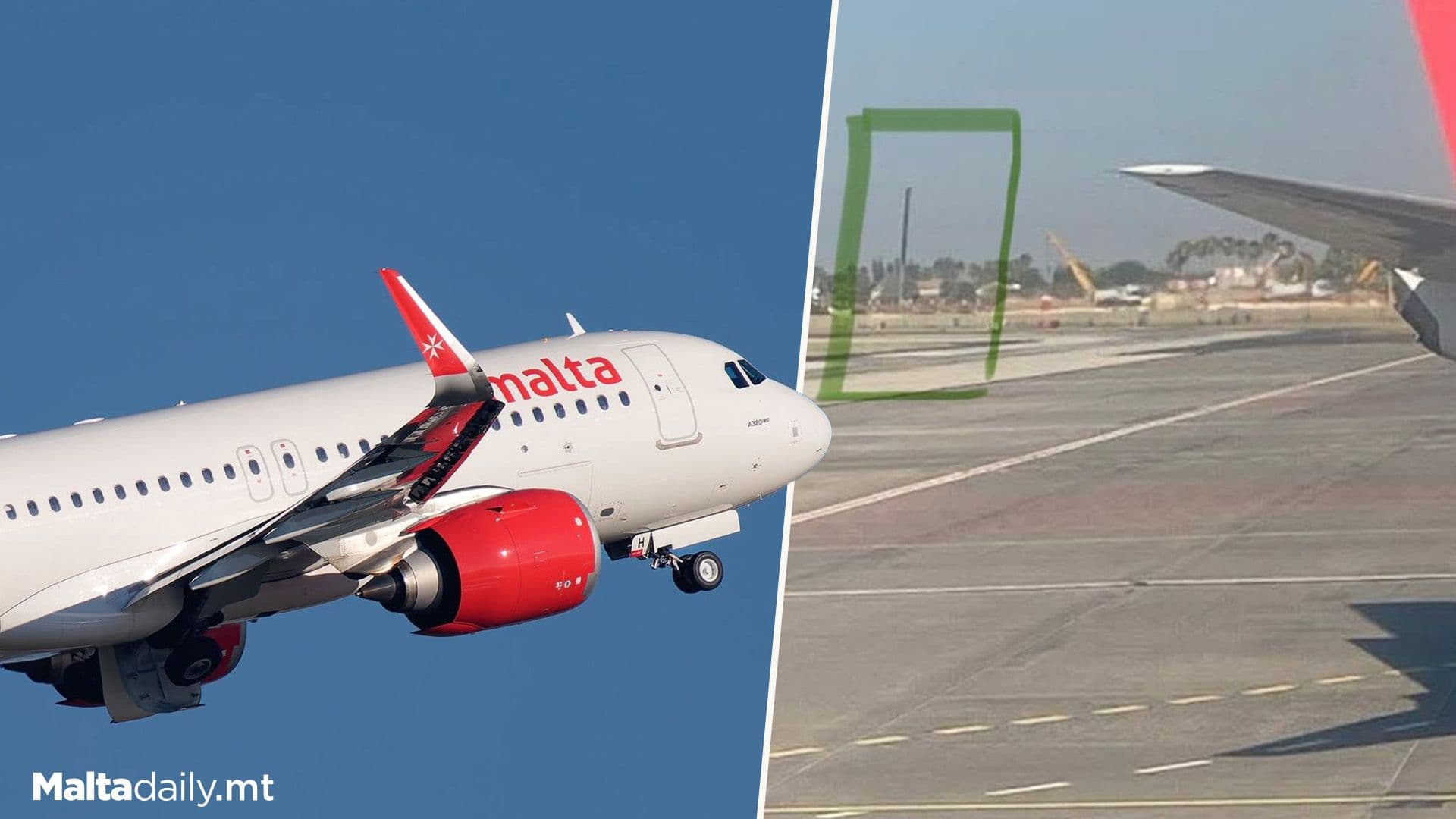 KM Malta Flight To Catania Forced Back Due To Runway Crane