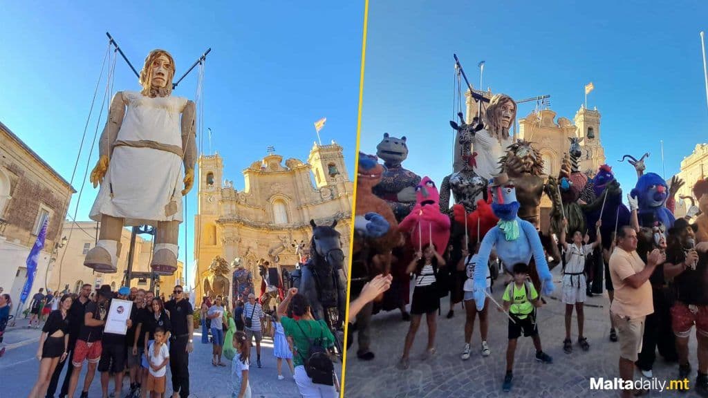 Giant Puppets Take Over Għarb, Gozo As Local Record Set