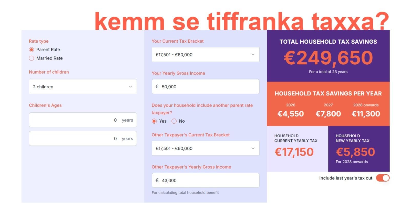 Government Launches Tax Cut Calculator Website