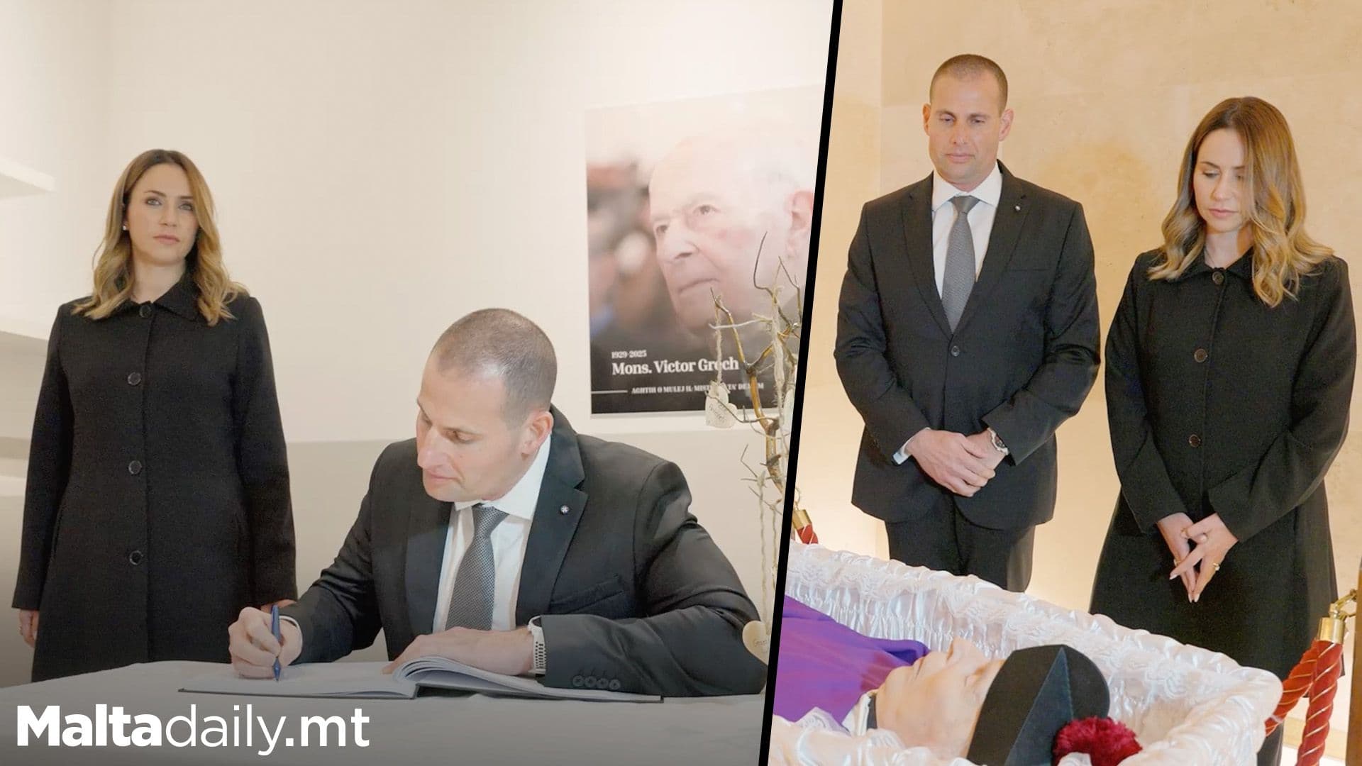 Pm Robert Abela & Lydia Visit Mons. Victor Grech At San Blas