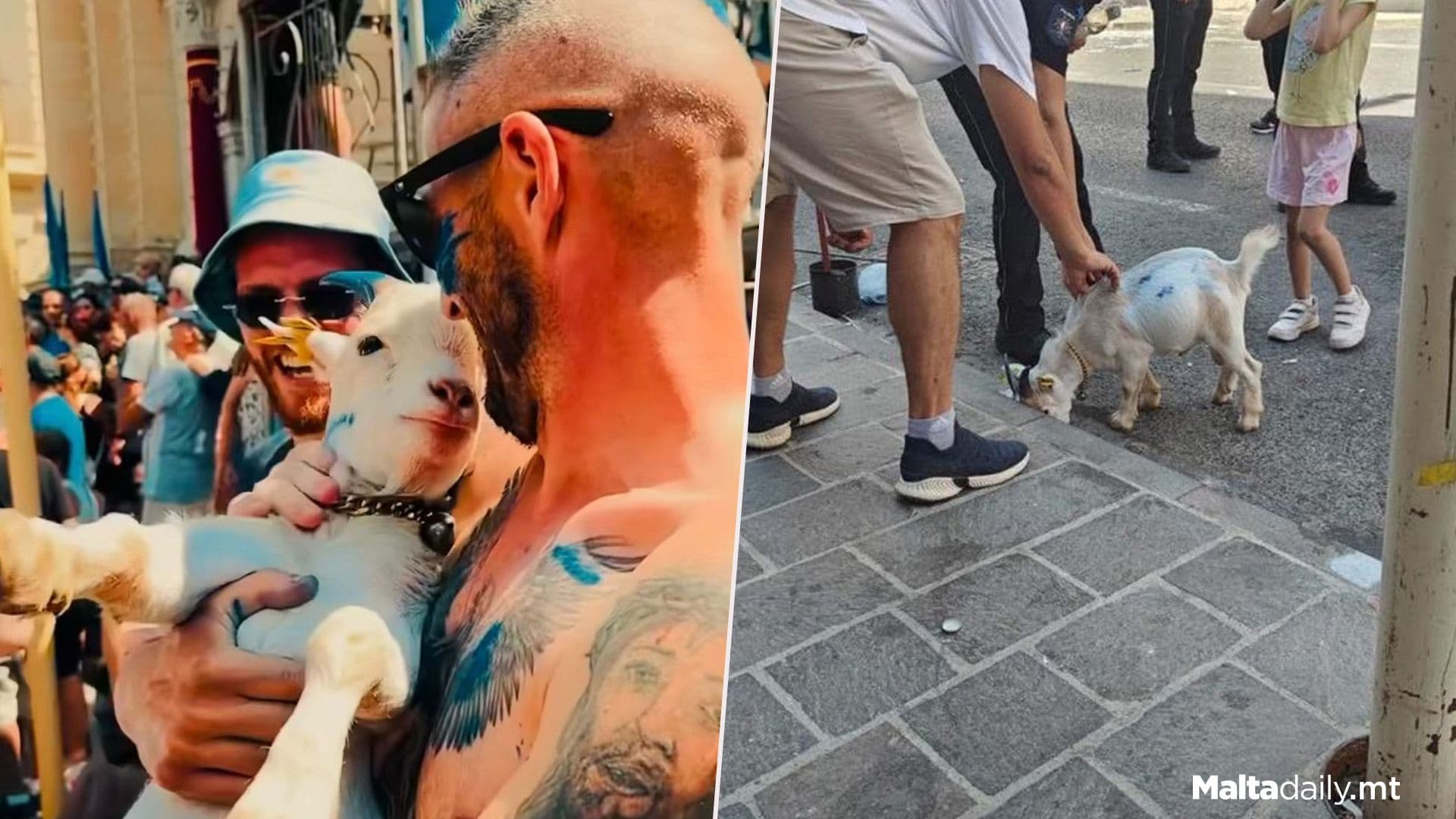 Pet Goat Joins In On Ħamrun Festa