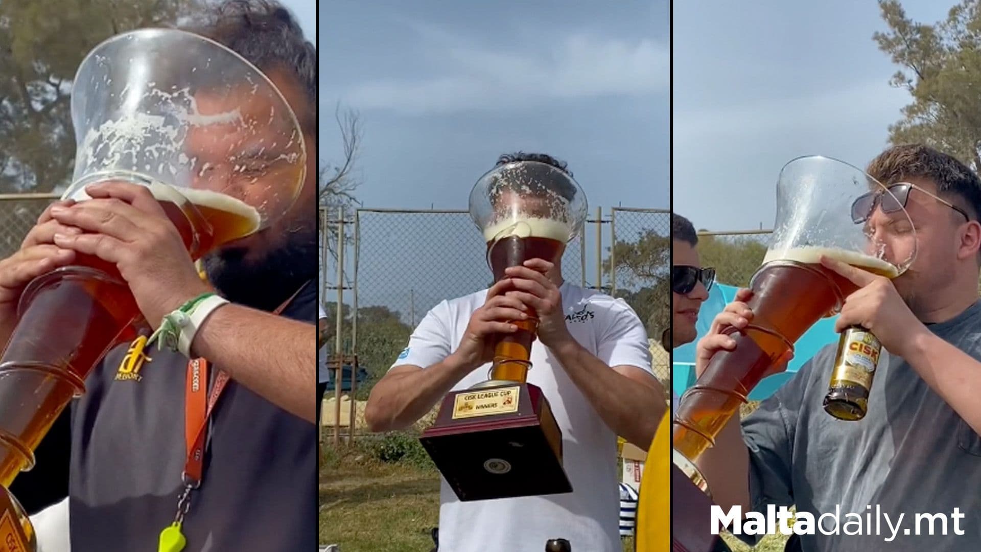 Falcons Celebrate By Drinking Beer From Trophy