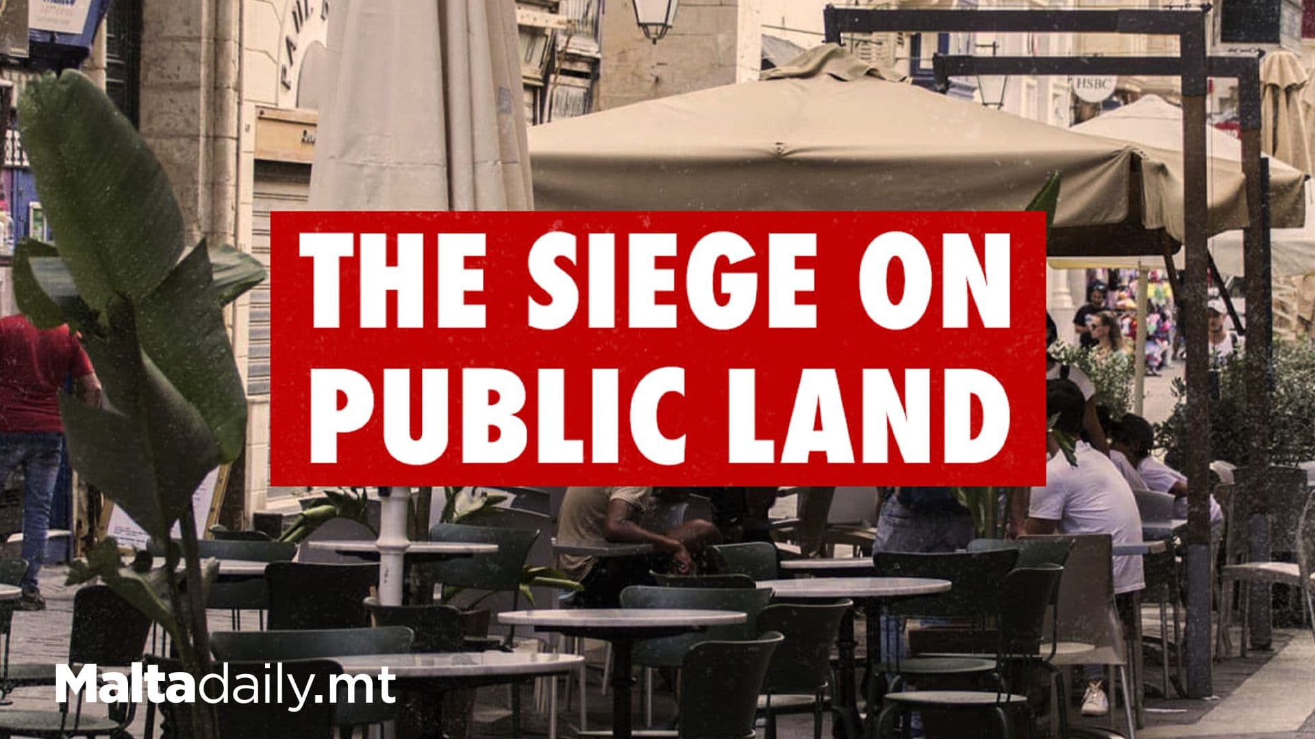 Protest In Valletta Against Space Occupation By Tables & Chairs