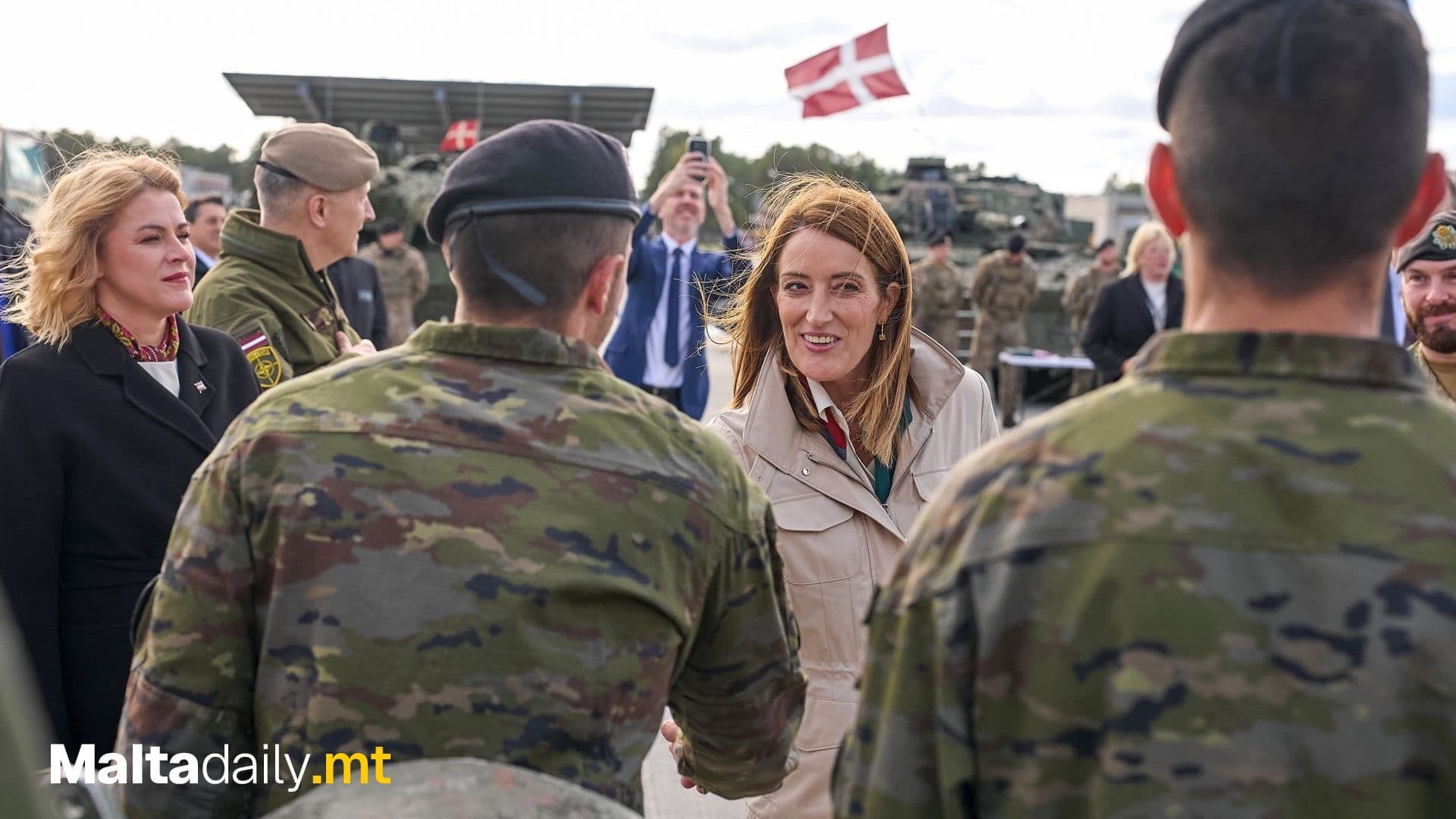 European Parliament President Roberta Metsola Visits Latvia’s Ādaži Military Base