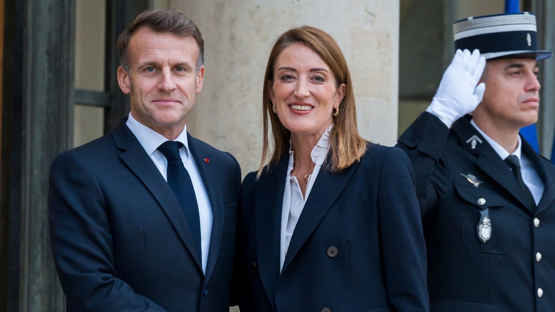 Roberta Metsola Meets French President Emmanuel Macron