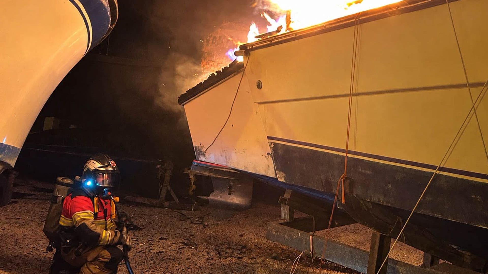 Boat Catches Fire On Land In Marsaskala Early In The Morning
