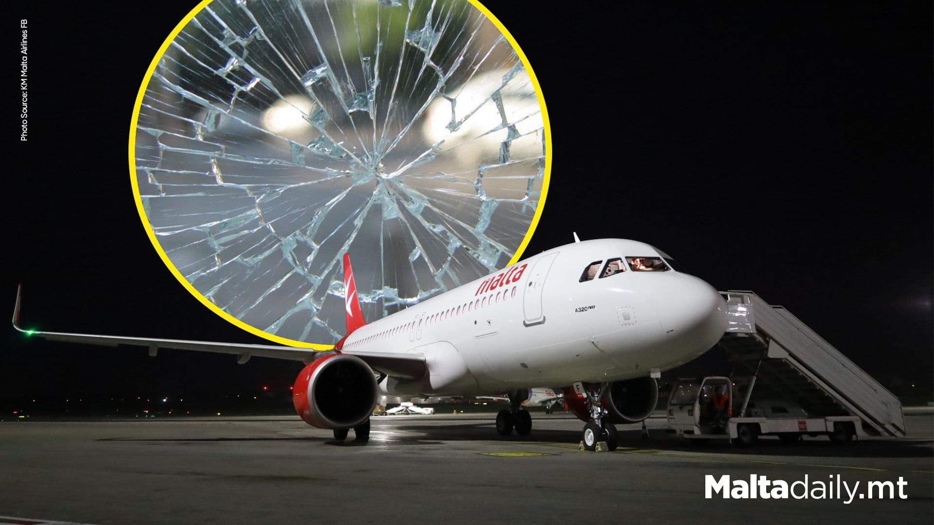 Tourist Smashes KM Malta Airlines Window During Flight