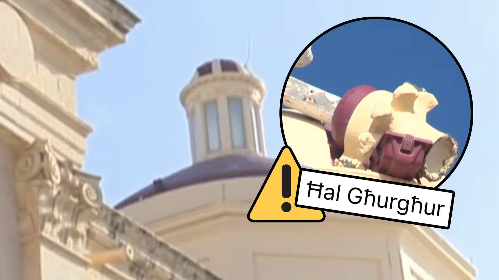 Ħal Għargħur Church Cross Damaged In Intense Weather