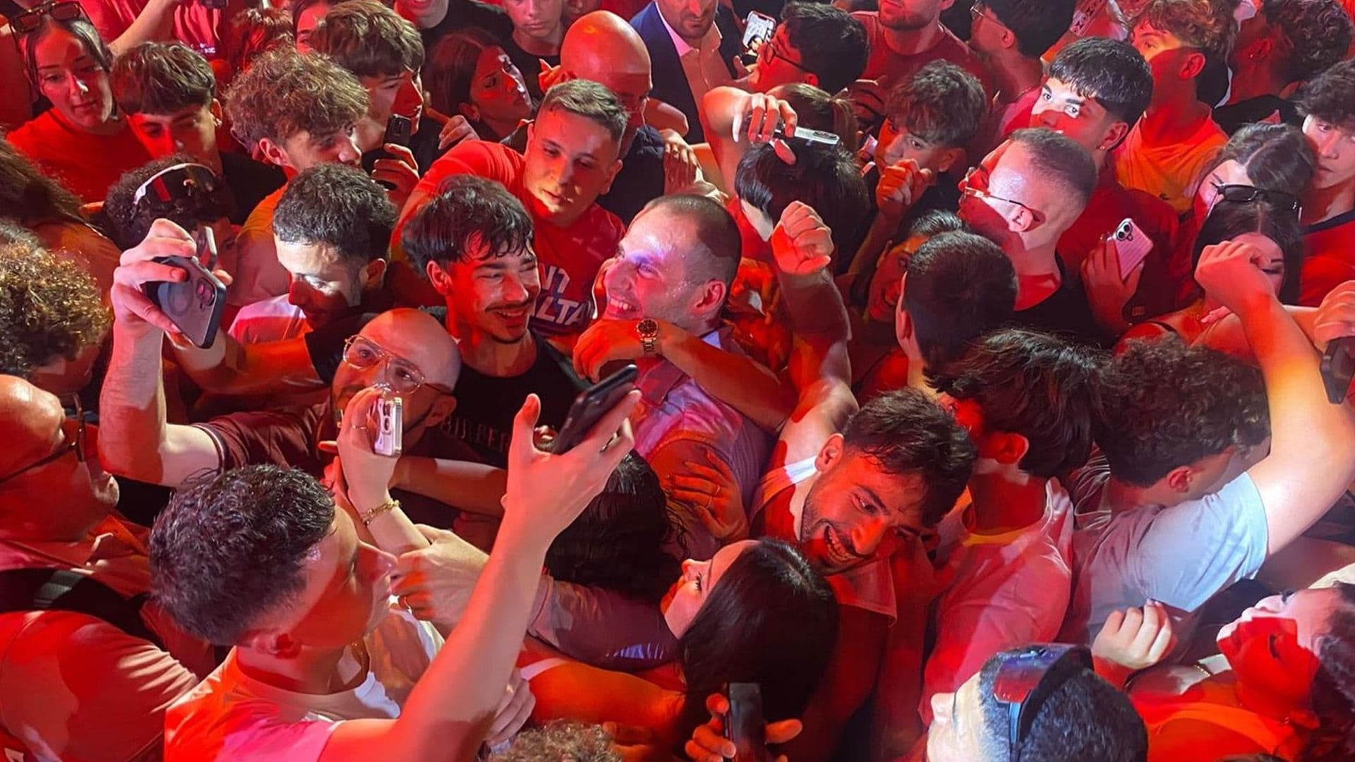Robert Abela Goes In The Crowd During Labour Youths Mass Rally