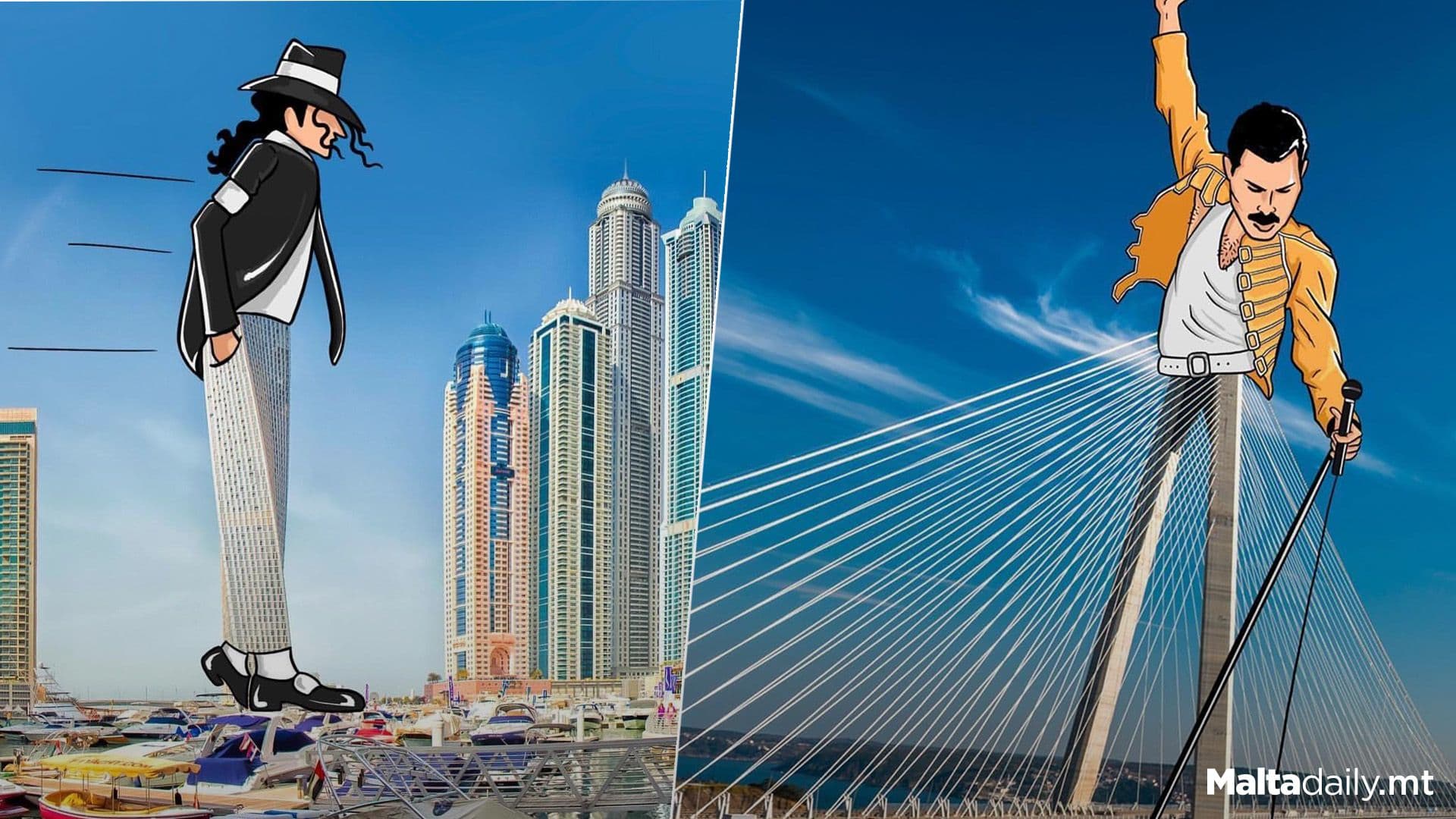 Illustrator transforms Iconic Landmarks with a Playful Twist