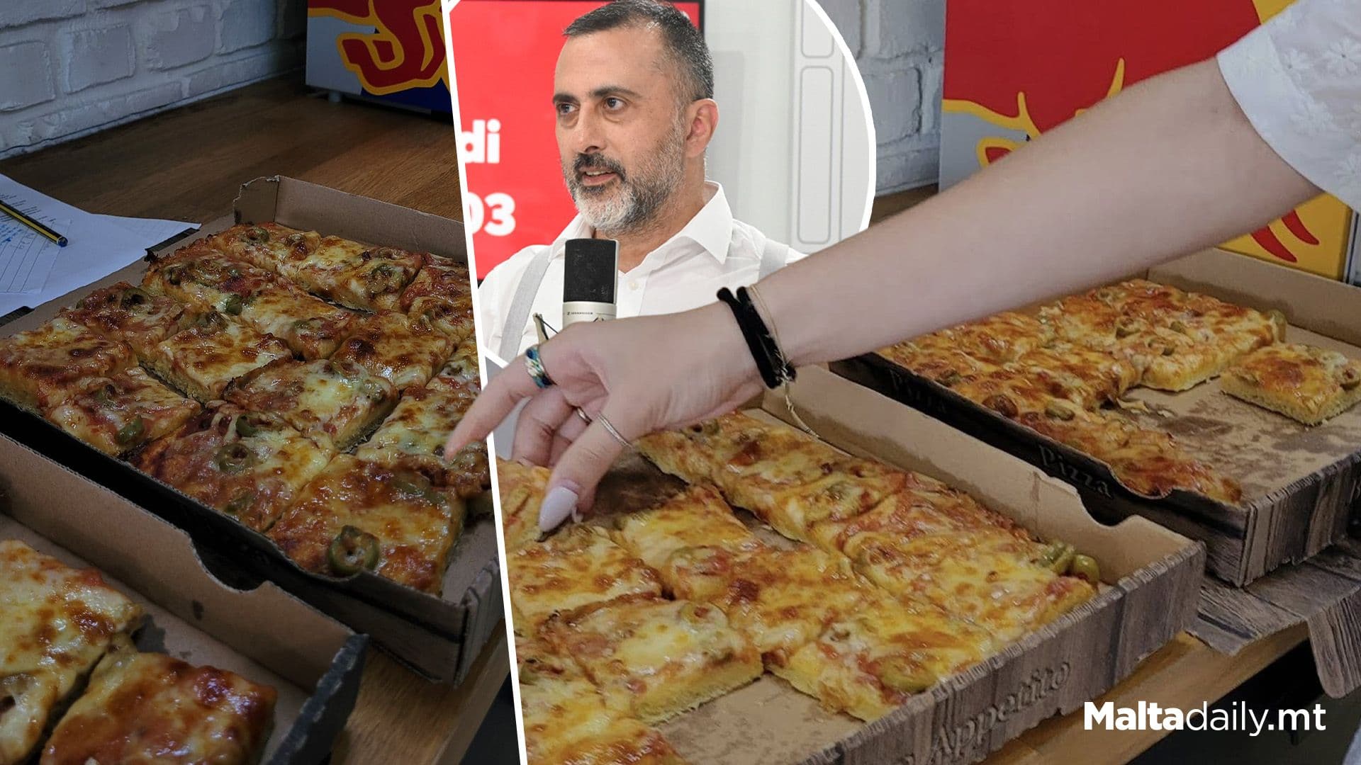 University Professor Andrew Azzopardi Brings Pizza To Students At University