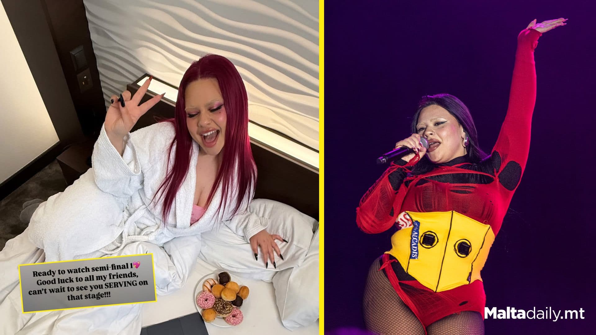 Miriana Conte Watches Semi-Final From Hotel Bed