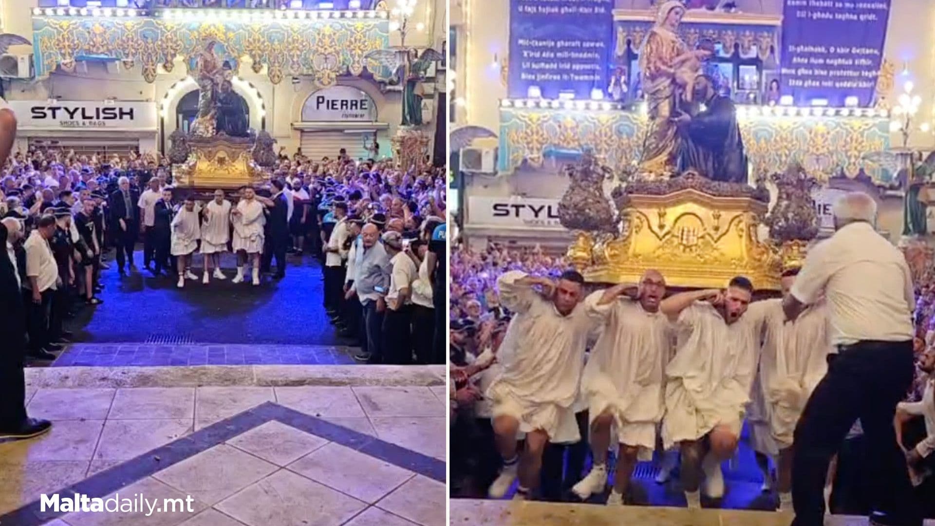 Traditional Run Up With San Gejtanu Statue In Ħamrun