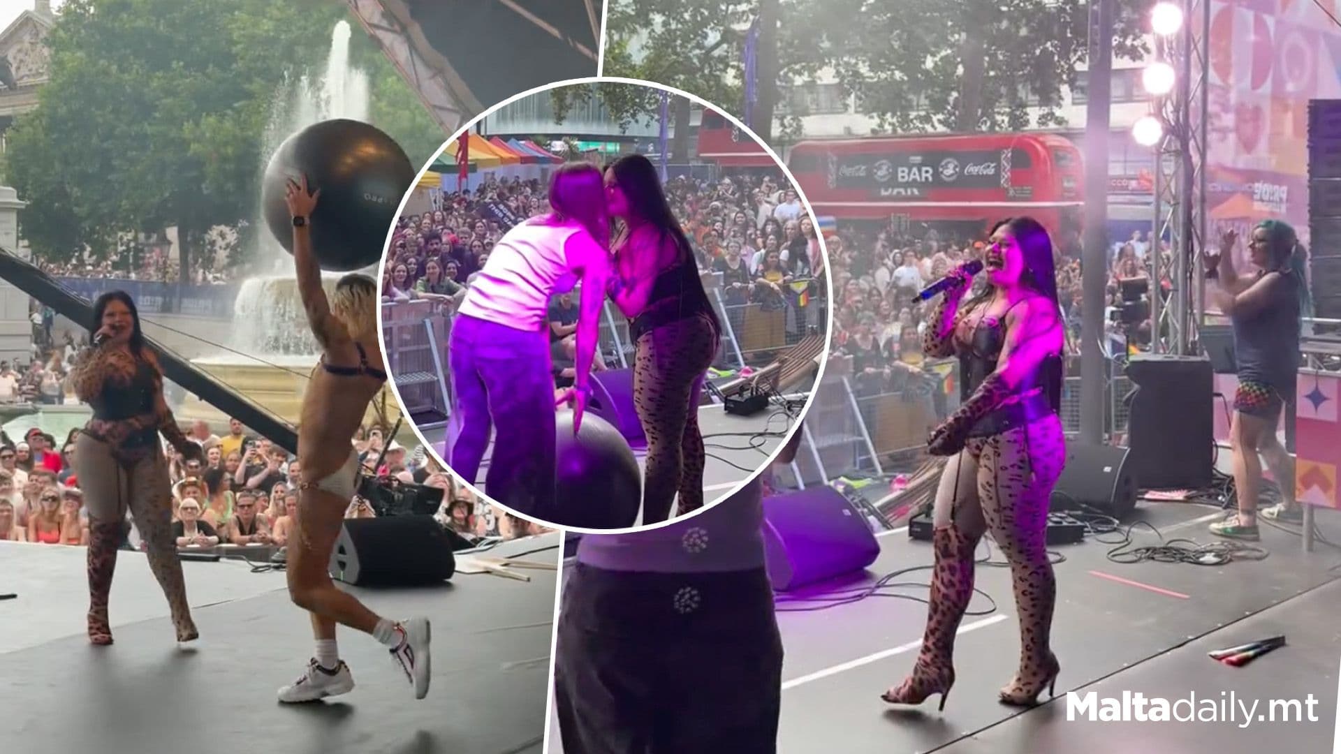 Miriana Conte Shares A Special Kiss On Stage At London Pride