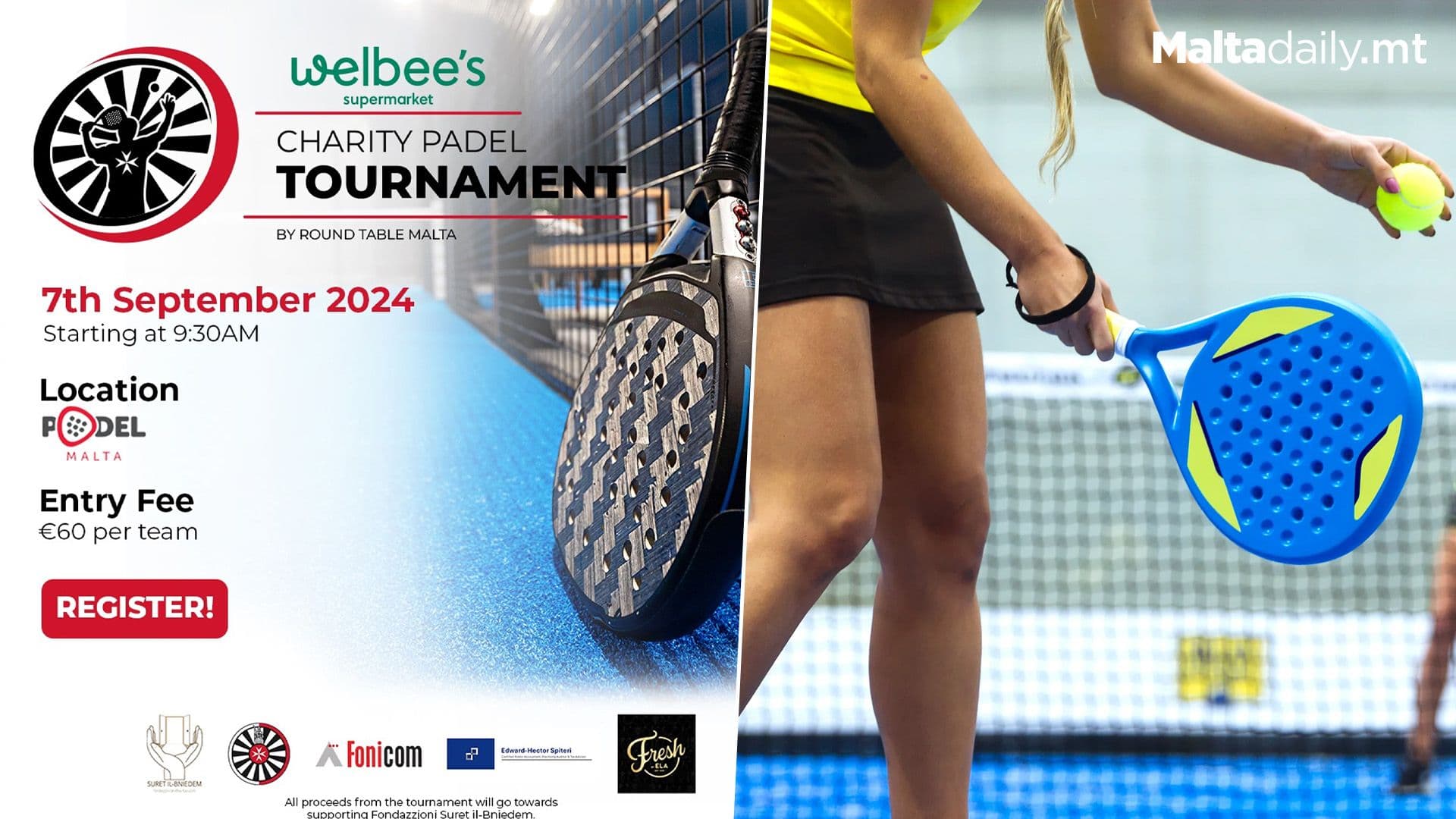 Sign Up For The Welbee’s Round Table Malta Charity Padel Tournament