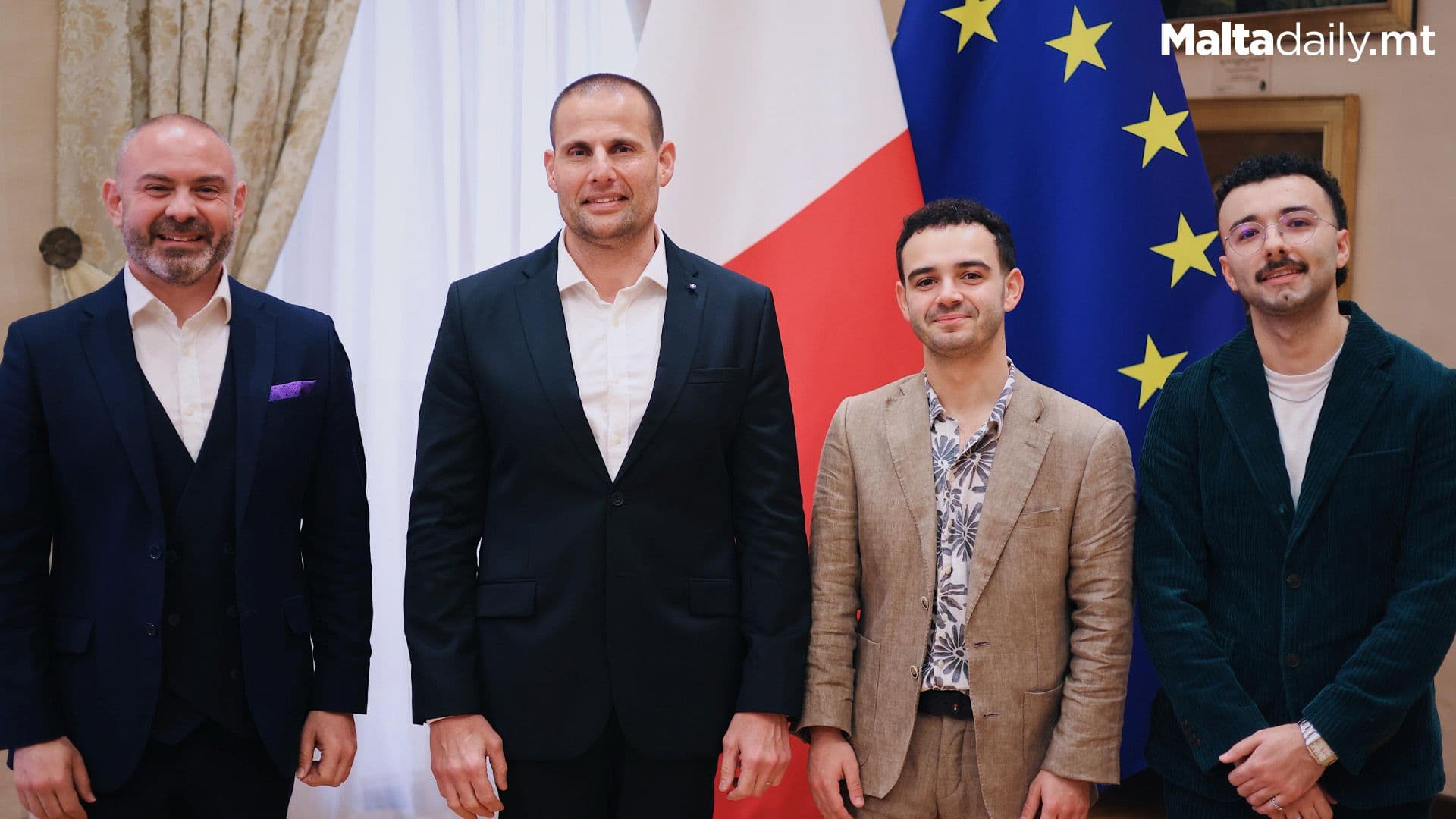 Mużika Mużika winner Jamie Cardona meets Prime Minister and Culture Minister at Castille