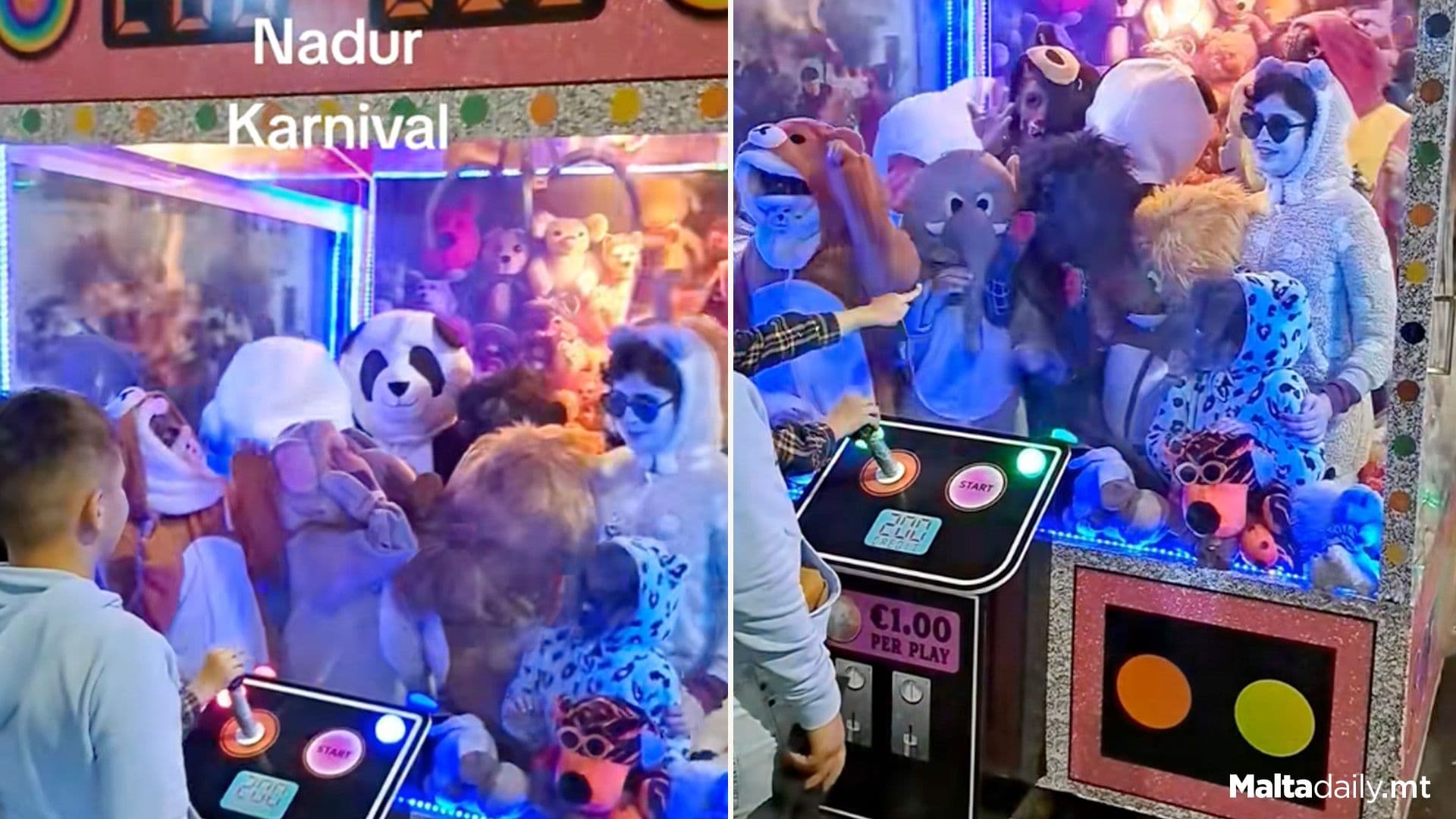 Nadur Goers ‘Dress Up’ As Claw Machine For Carnival