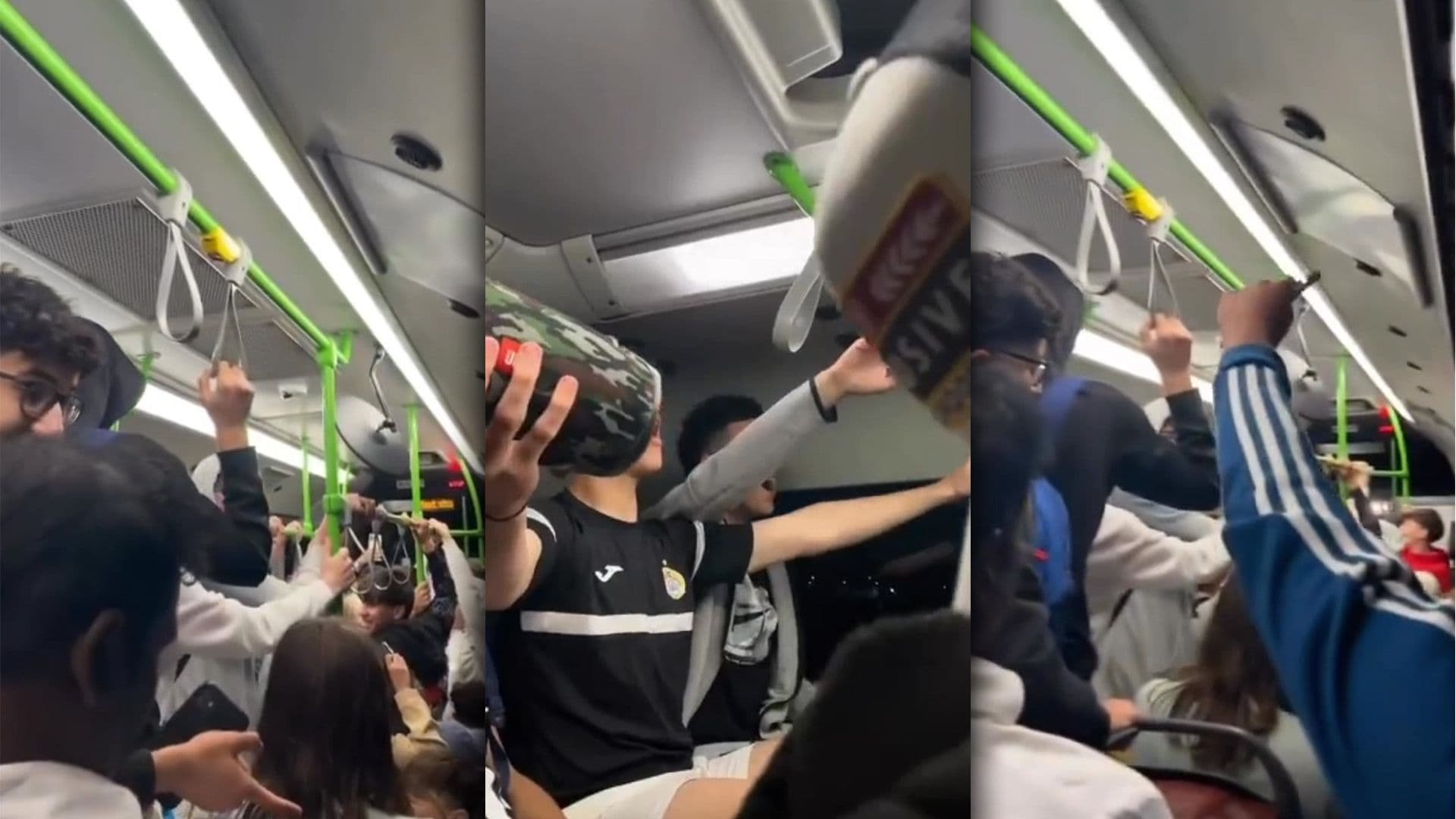 Group of Boys Break Out Into Song on Public Bus