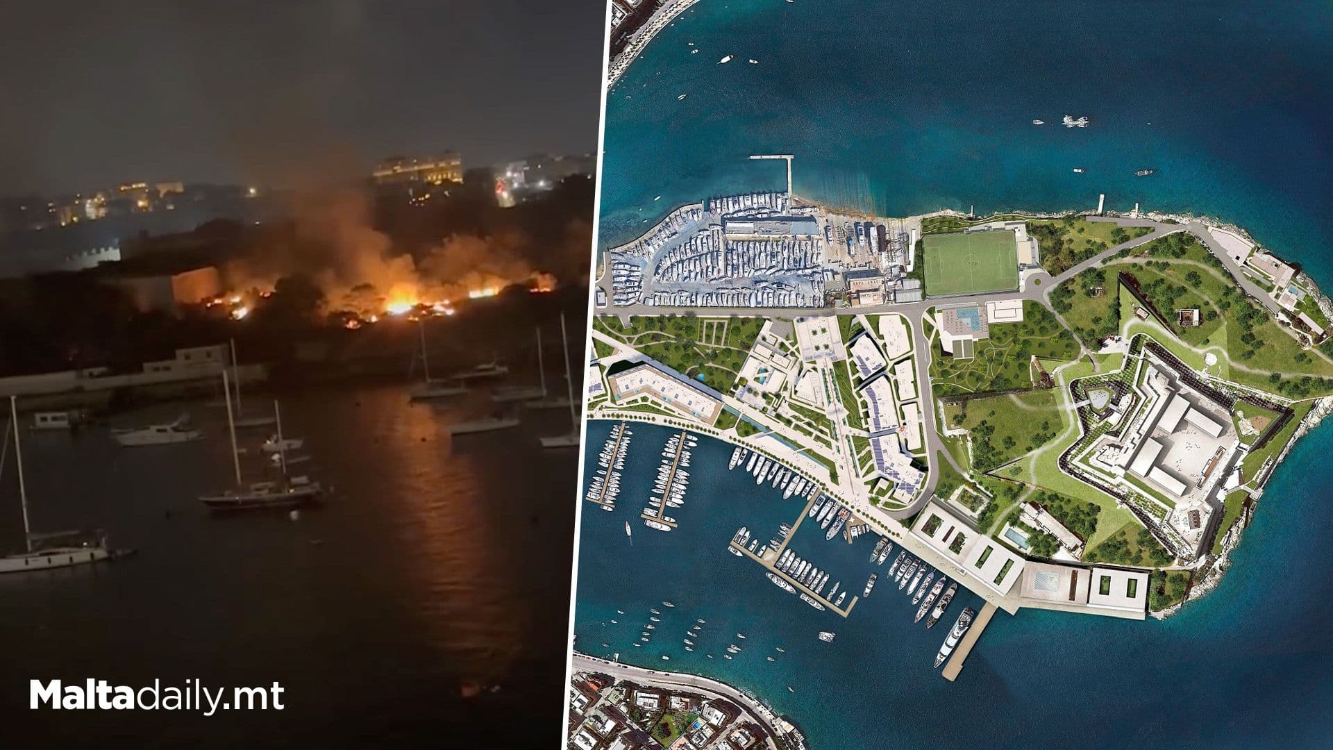 Manoel Island Engulfed In Flames Late Last Night