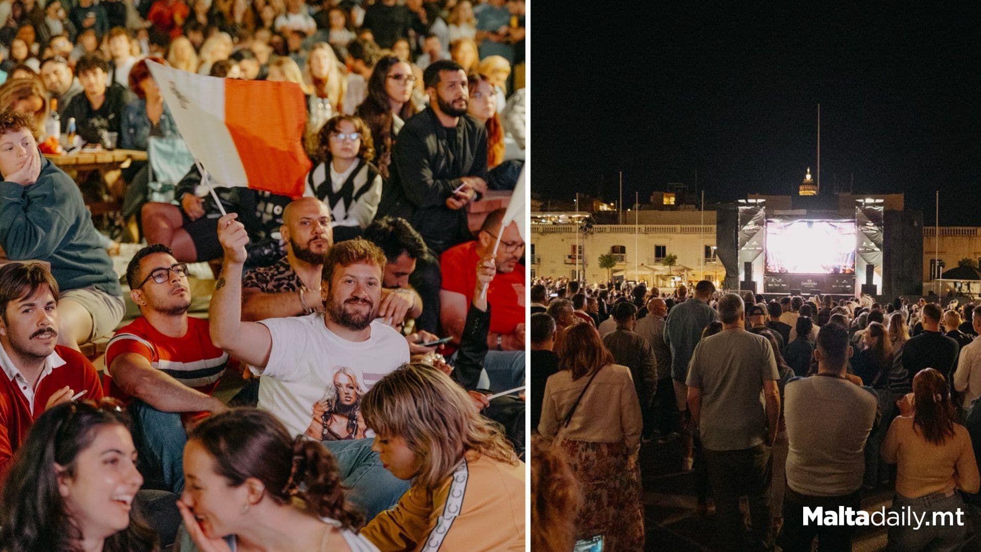 Hundreds Fill St George’s Square, Valletta To Watch Eurovision & Support Miriana