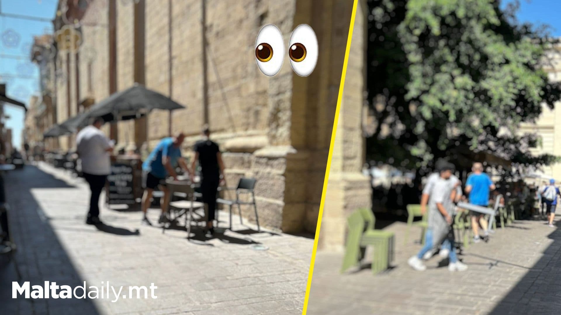 Tables and Chairs Causing Obstruction in Valletta Street Removed