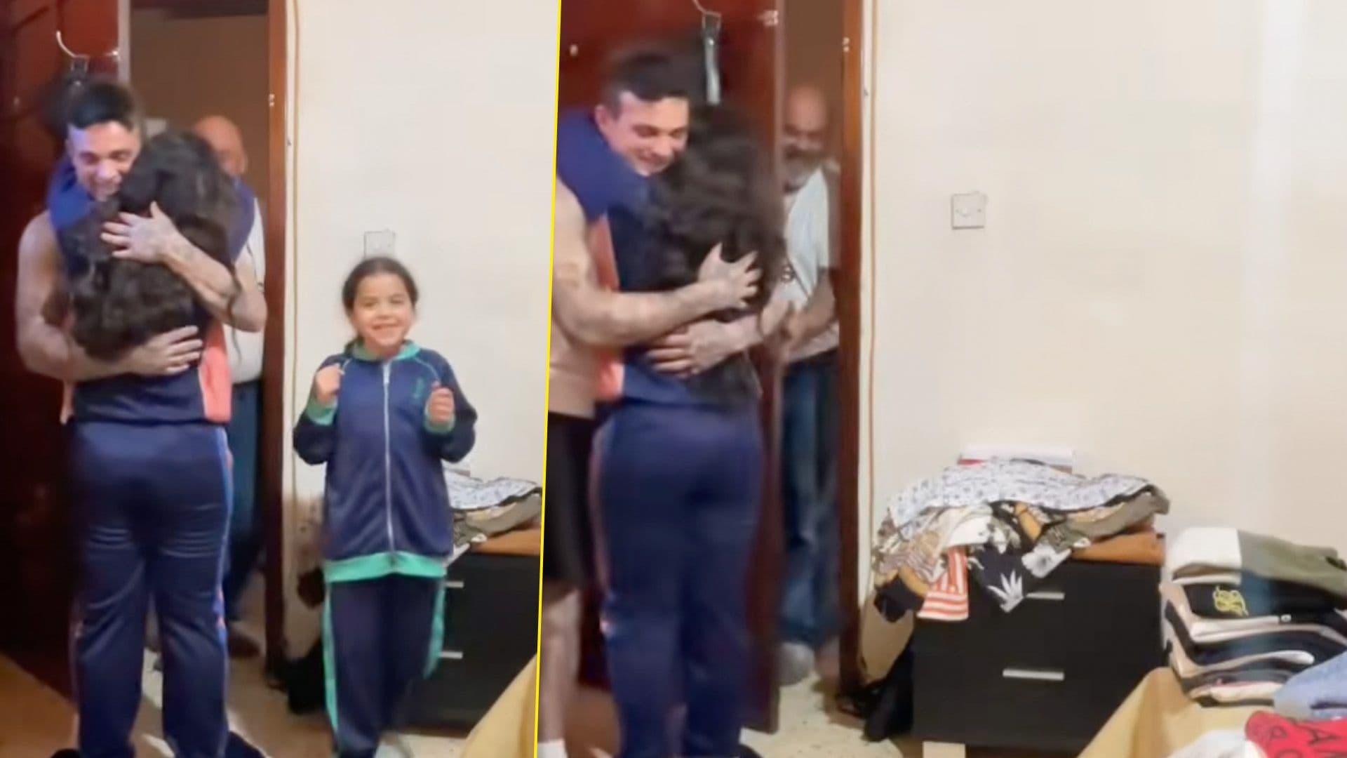 Watch: Father-Daughter Reunion As Dad Returns Home